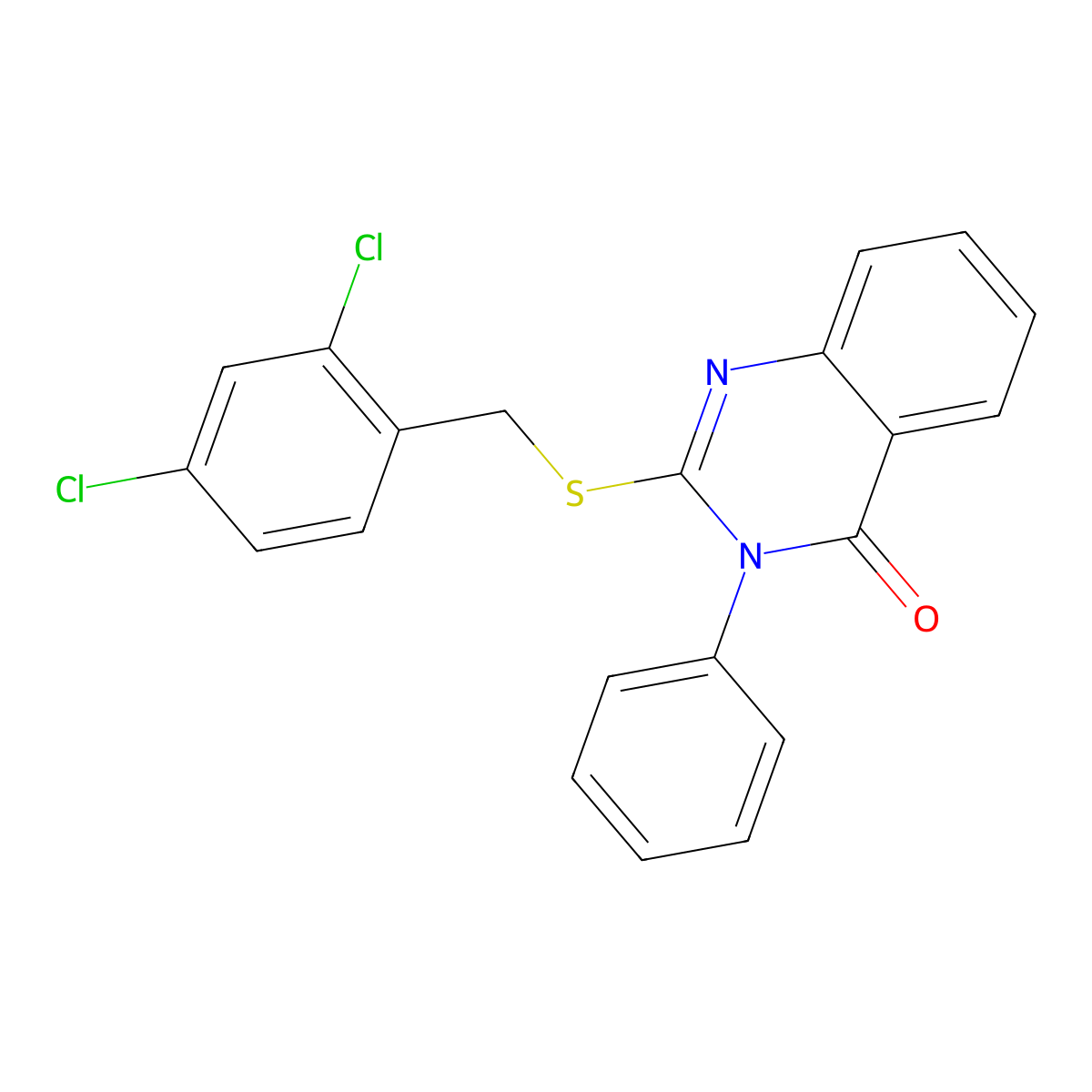 2-{[(2,4-Dichlorophenyl)methyl]sulfanyl}-3-phenyl-3,4-dihydroquinazolin-4-one molecular structure, CAS 329079-91-6