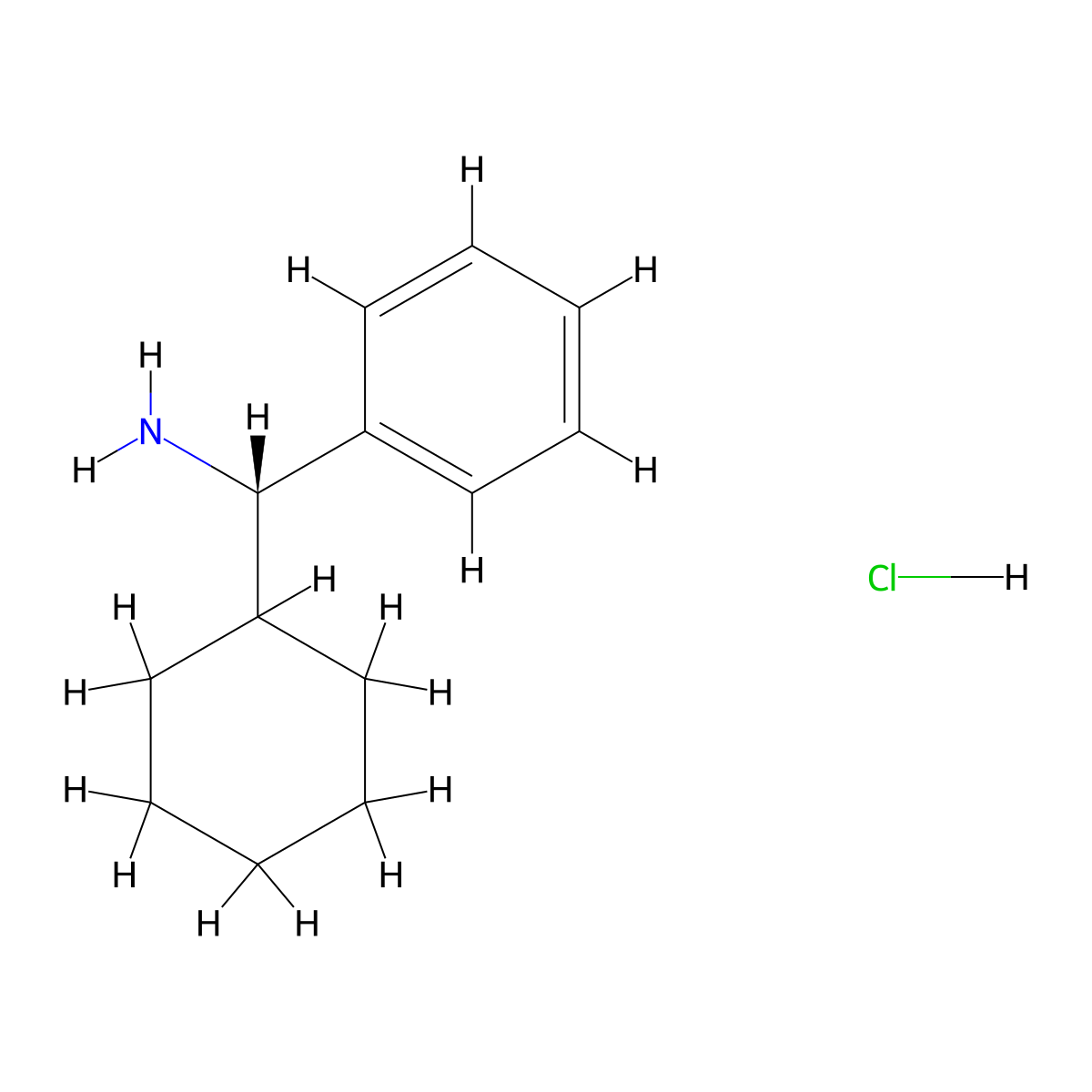 (S)-cyclohexyl(phenyl)methanamine hydrochloride molecular structure, CAS 32908-37-5