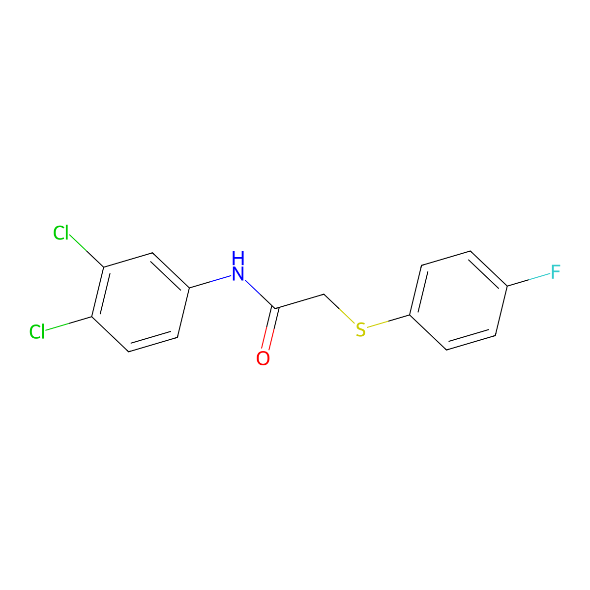 N-(3,4-dichlorophenyl)-2-[(4-fluorophenyl)sulfanyl]acetamide molecular structure, CAS 329080-02-6