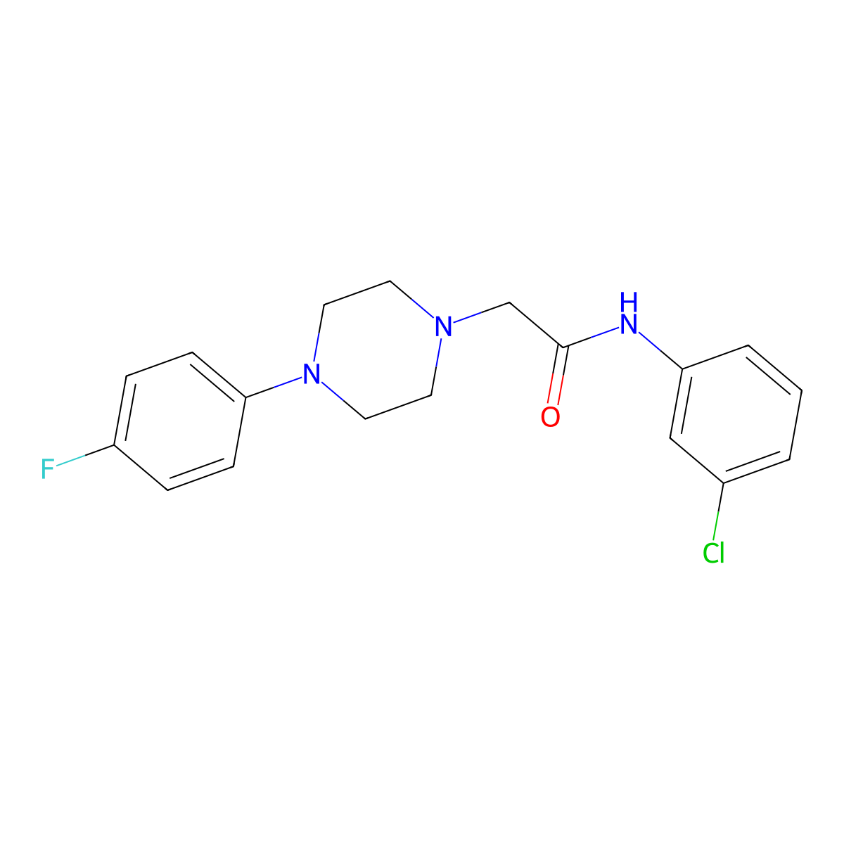 N-(3-chlorophenyl)-2-[4-(4-fluorophenyl)piperazin-1-yl]acetamide molecular structure, CAS 329080-06-0