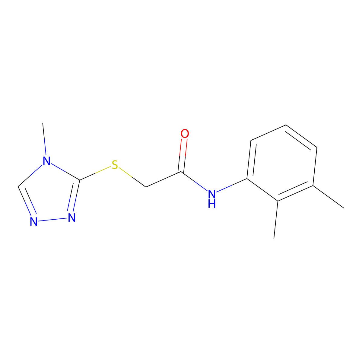 N-(2,3-dimethylphenyl)-2-[(4-methyl-4H-1,2,4-triazol-3-yl)sulfanyl]acetamide molecular structure, CAS 329080-09-3