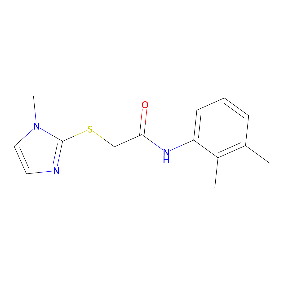 N-(2,3-dimethylphenyl)-2-[(1-methyl-1H-imidazol-2-yl)sulfanyl]acetamide molecular structure, CAS 329080-21-9