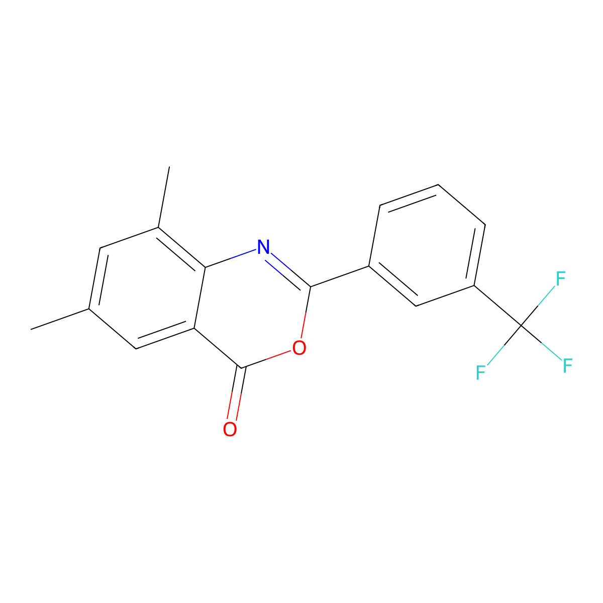 6,8-dimethyl-2-[3-(trifluoromethyl)phenyl]-4H-3,1-benzoxazin-4-one molecular structure, CAS 329080-28-6