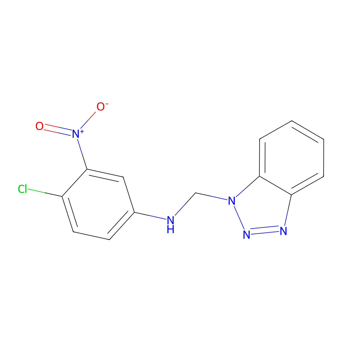 N-(1H-benzotriazol-1-ylmethyl)-4-chloro-3-nitroaniline molecular structure, CAS 329080-34-4