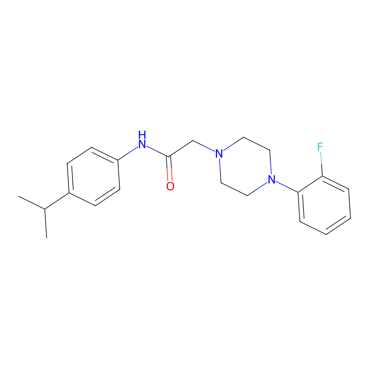 2-[4-(2-fluorophenyl)piperazin-1-yl]-N-[4-(propan-2-yl)phenyl]acetamide molecular structure, CAS 329080-41-3