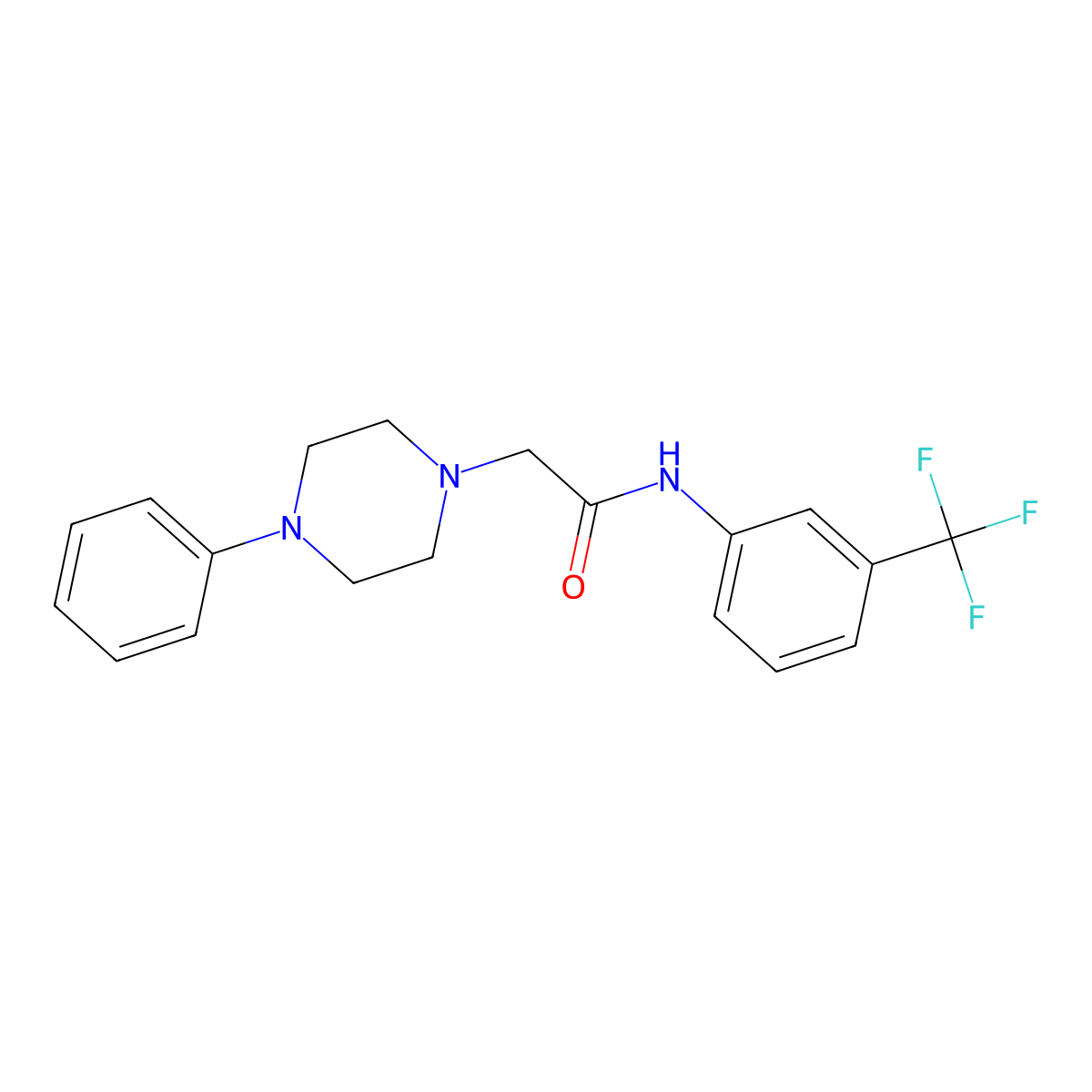 2-(4-phenylpiperazin-1-yl)-N-[3-(trifluoromethyl)phenyl]acetamide molecular structure, CAS 329080-47-9