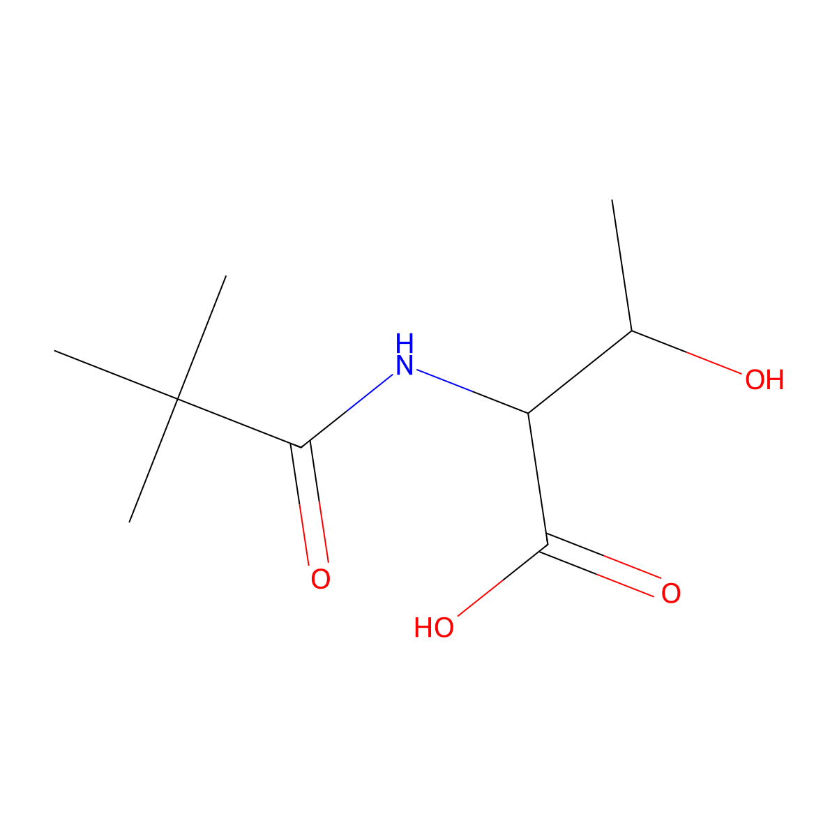 2-(2,2-Dimethylpropanamido)-3-hydroxybutanoic acid molecular structure, CAS 32909-48-1