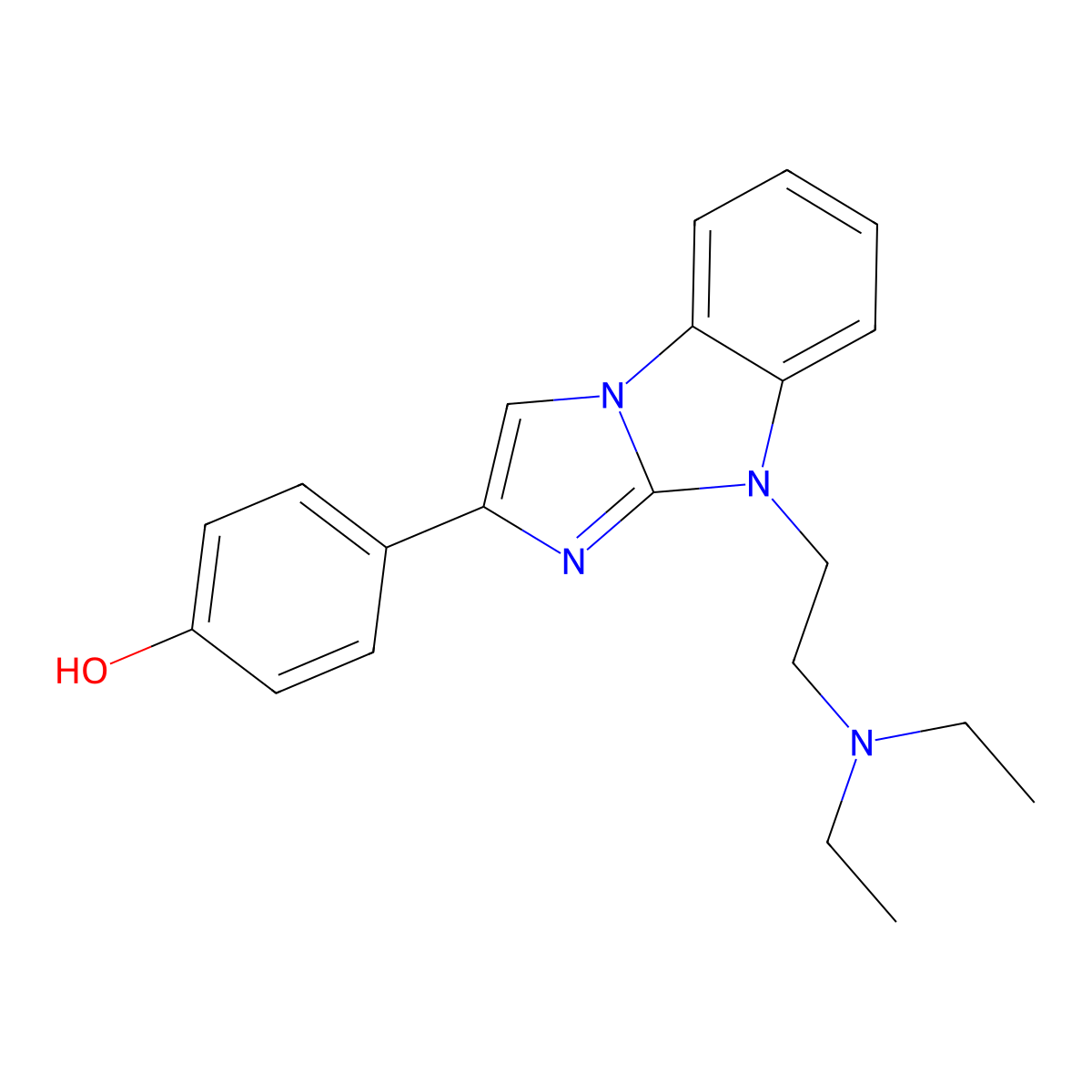 4-[4-[2-(Diethylamino)ethyl]imidazo[1,2-a]benzimidazol-2-yl]phenol molecular structure, CAS 329120-06-1