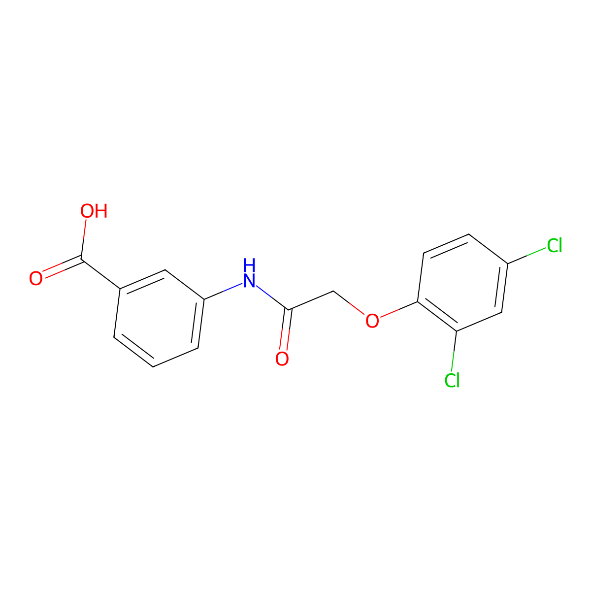 3-{[(2,4-Dichlorophenoxy)acetyl]amino}benzoic acid molecular structure, CAS 329180-46-3