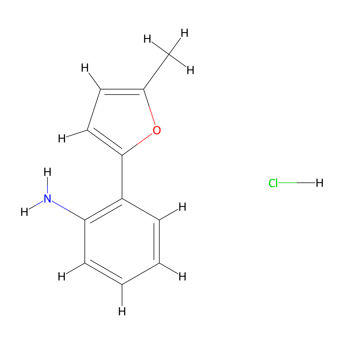 2-(5-Methyl-2-furyl)aniline hydrochloride molecular structure, CAS 329187-42-0