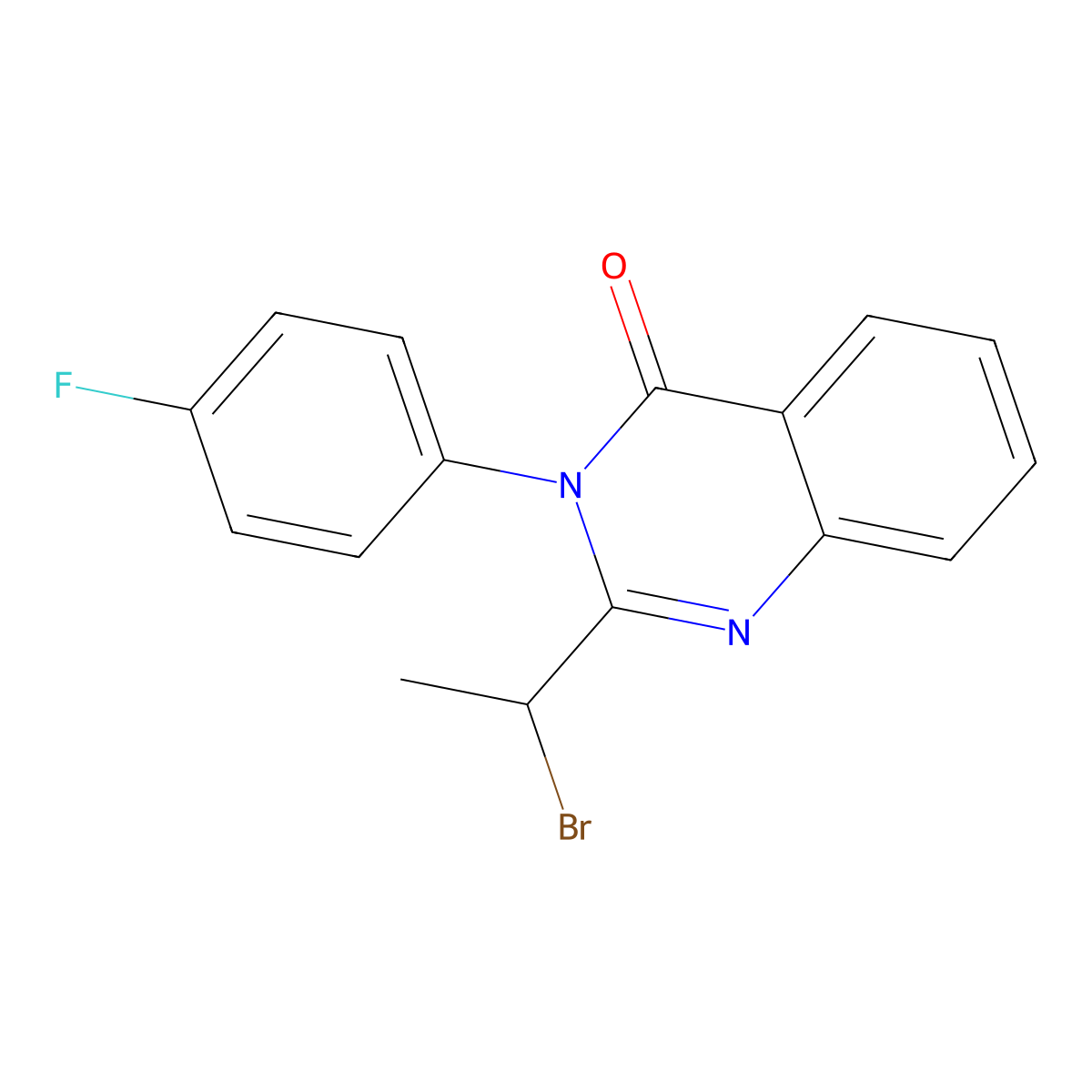 2-(1-Bromoethyl)3-(4-fluorophenyl)-3H-quinazolin-4-one molecular structure, CAS 329190-49-0