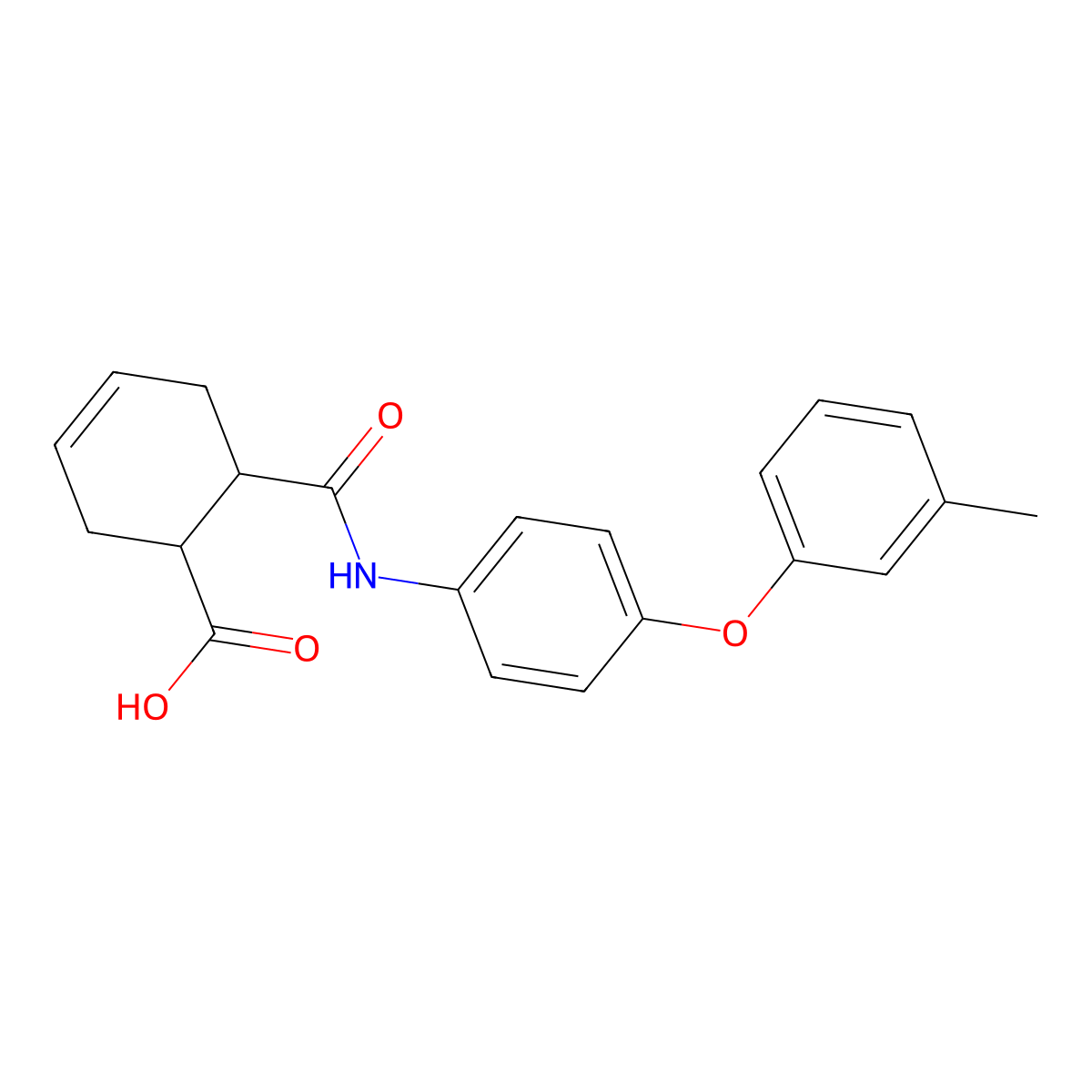 6-{[4-(3-Methylphenoxy)phenyl]carbamoyl}cyclohex-3-ene-1-carboxylic acid molecular structure, CAS 329195-79-1