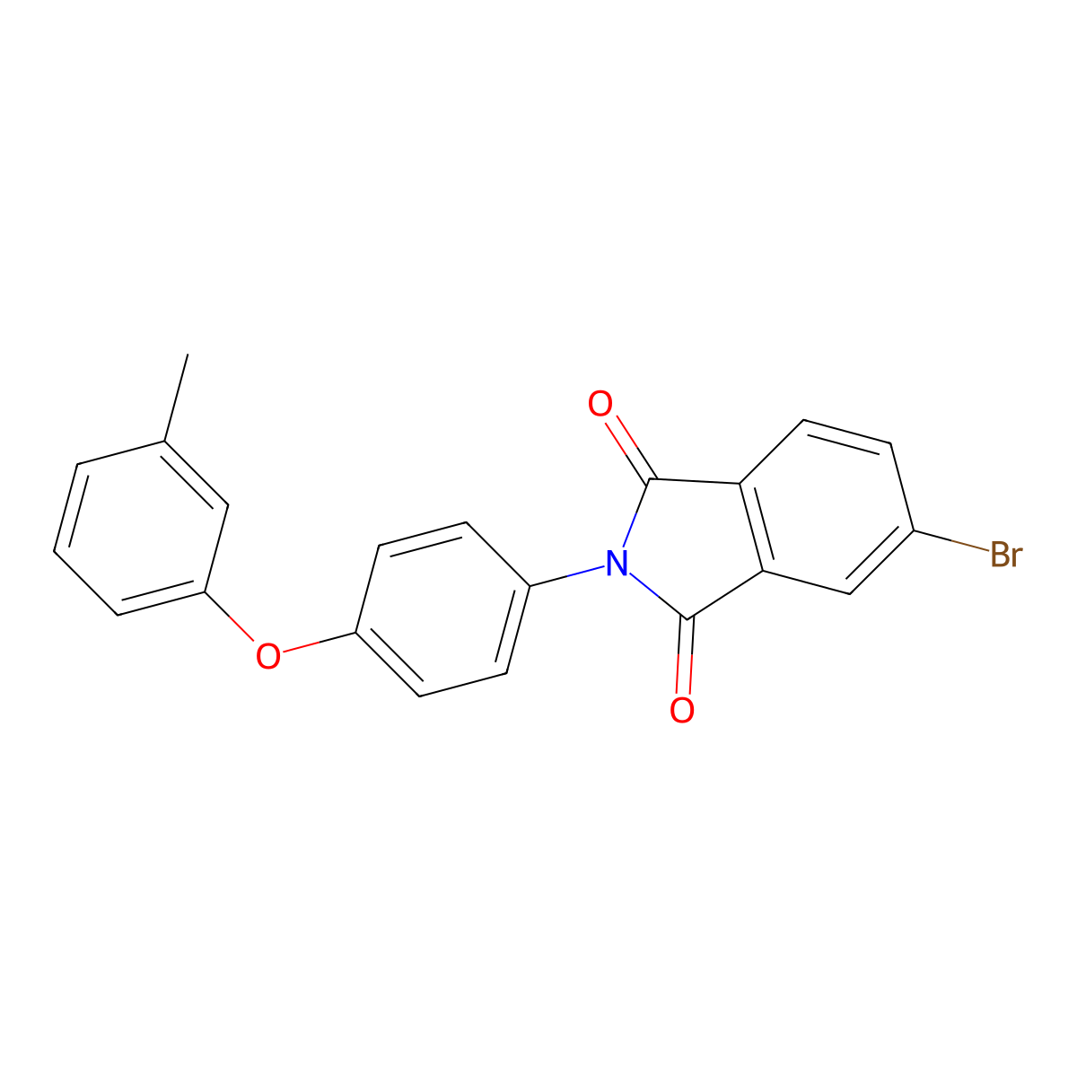 5-Bromo-2-[4-(3-methylphenoxy)phenyl]isoindole-1,3-dione molecular structure, CAS 329195-85-9