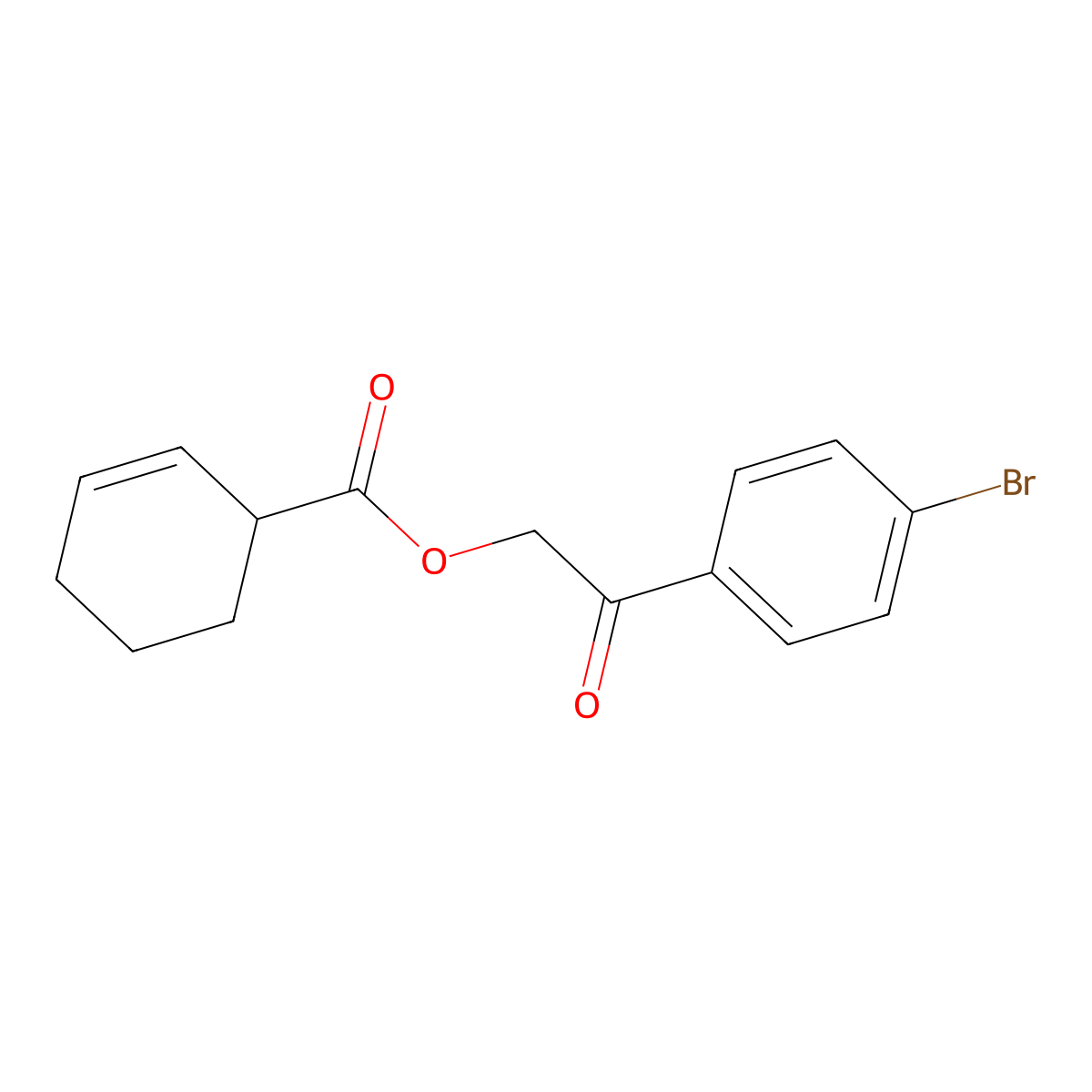 2-(4-Bromophenyl)-2-oxoethyl 2-cyclohexene-1-carboxylate molecular structure, CAS 329195-88-2