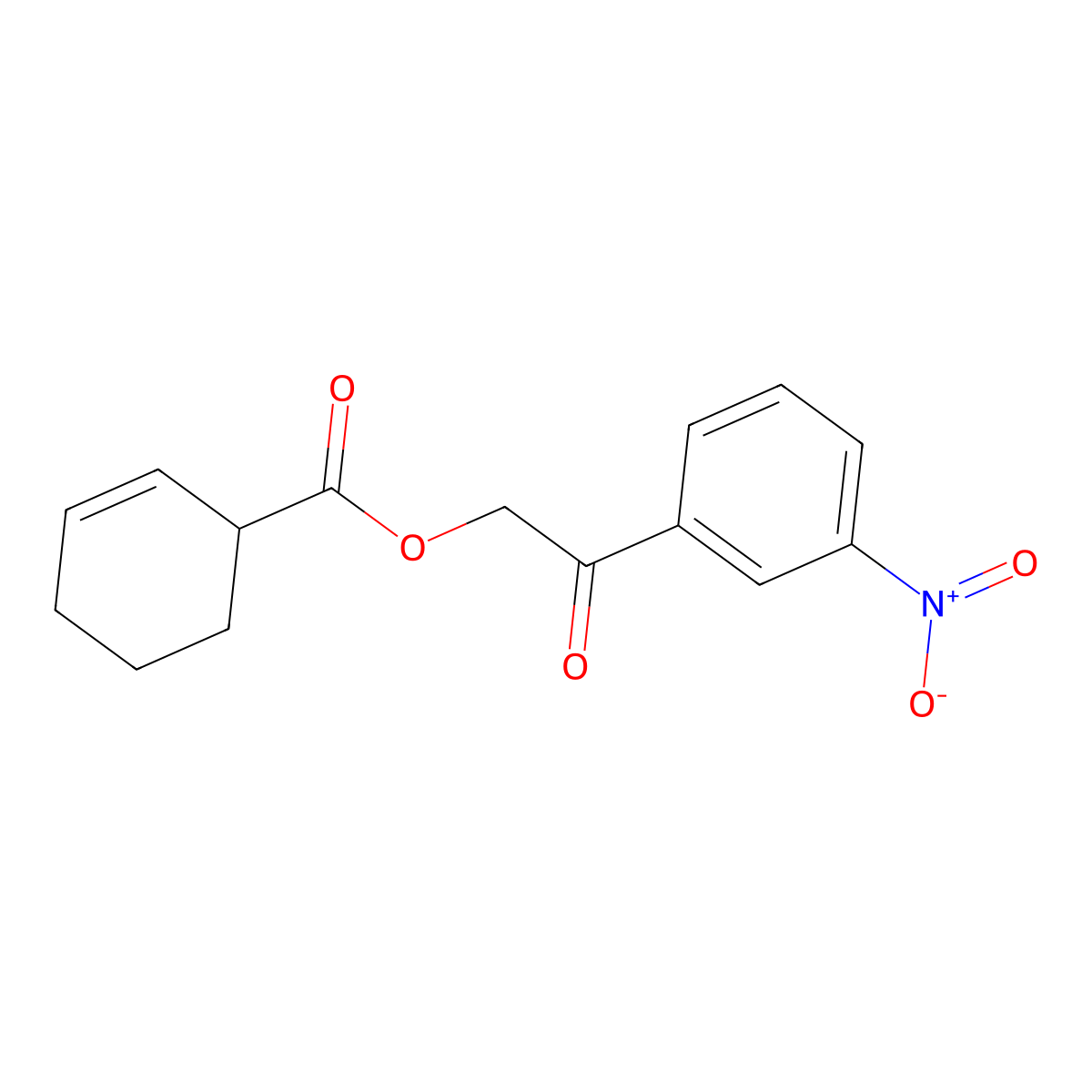 2-(3-Nitrophenyl)-2-oxoethyl cyclohex-2-ene-1-carboxylate molecular structure, CAS 329195-89-3