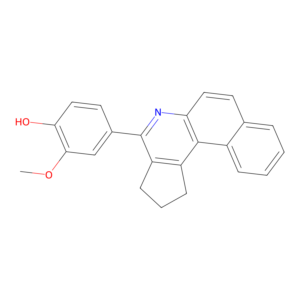 4-(2,3-dihydro-1H-benzo[f]cyclopenta[c]quinolin-4-yl)-2-methoxyphenol molecular structure, CAS 329195-93-9