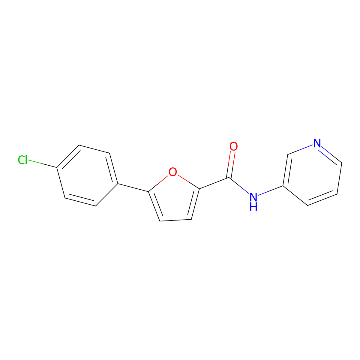 5-(4-chlorophenyl)-N-(pyridin-3-yl)furan-2-carboxamide molecular structure, CAS 329196-23-8