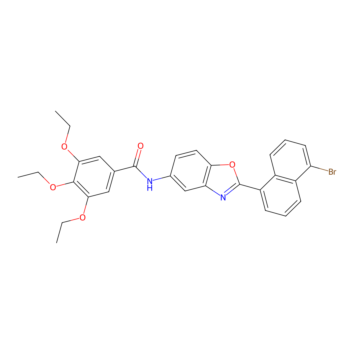 N-[2-(5-bromonaphthalen-1-yl)-1,3-benzoxazol-5-yl]-3,4,5-triethoxybenzamide molecular structure, CAS 329196-43-2