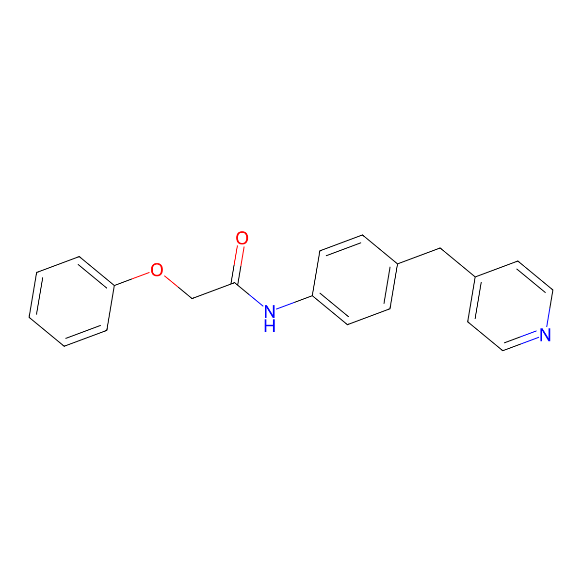 2-Phenoxy-N-(4-(pyridin-4-ylmethyl)phenyl)acetamide molecular structure, CAS 329196-49-8