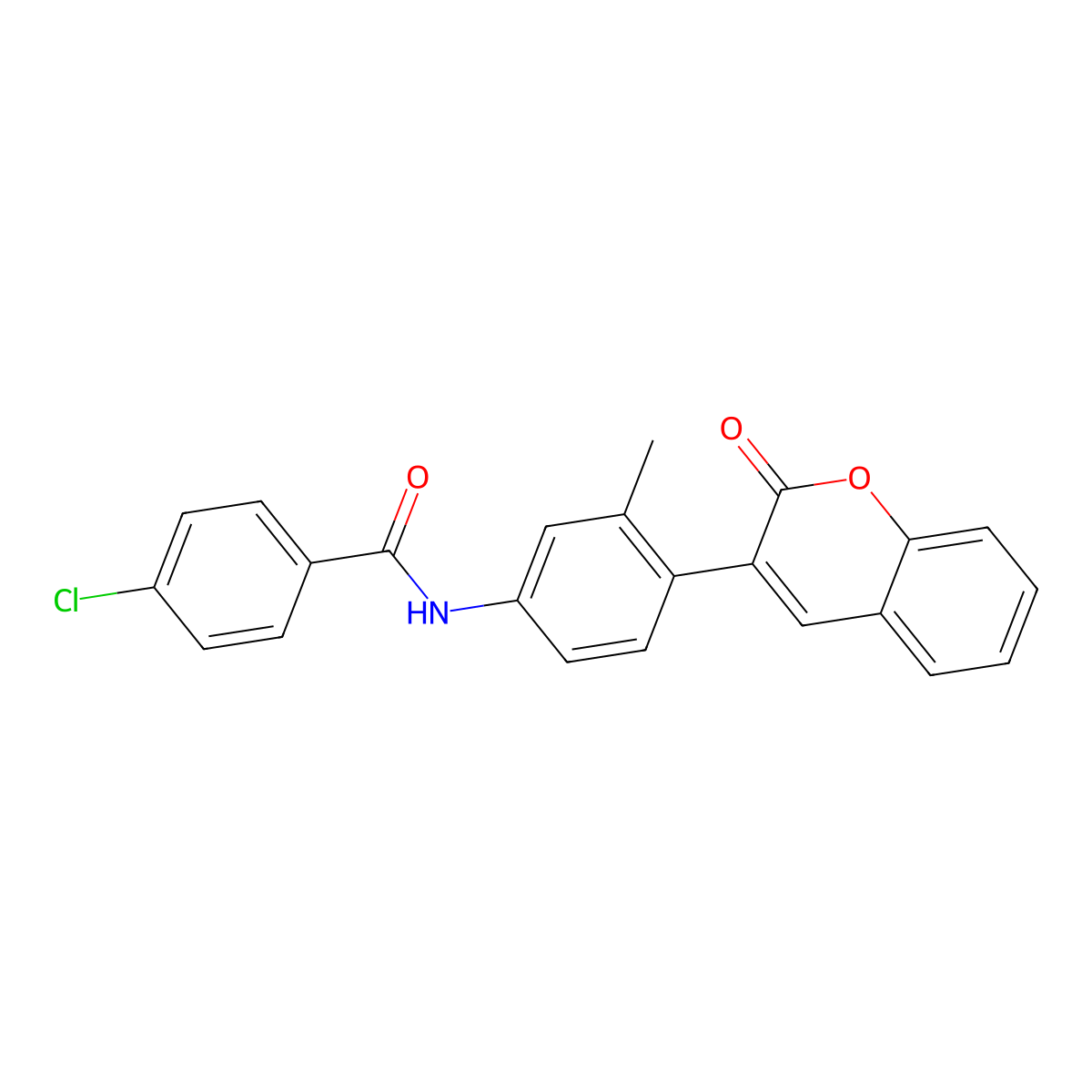 4-chloro-N-[3-methyl-4-(2-oxo-2H-chromen-3-yl)phenyl]benzamide molecular structure, CAS 329196-85-2
