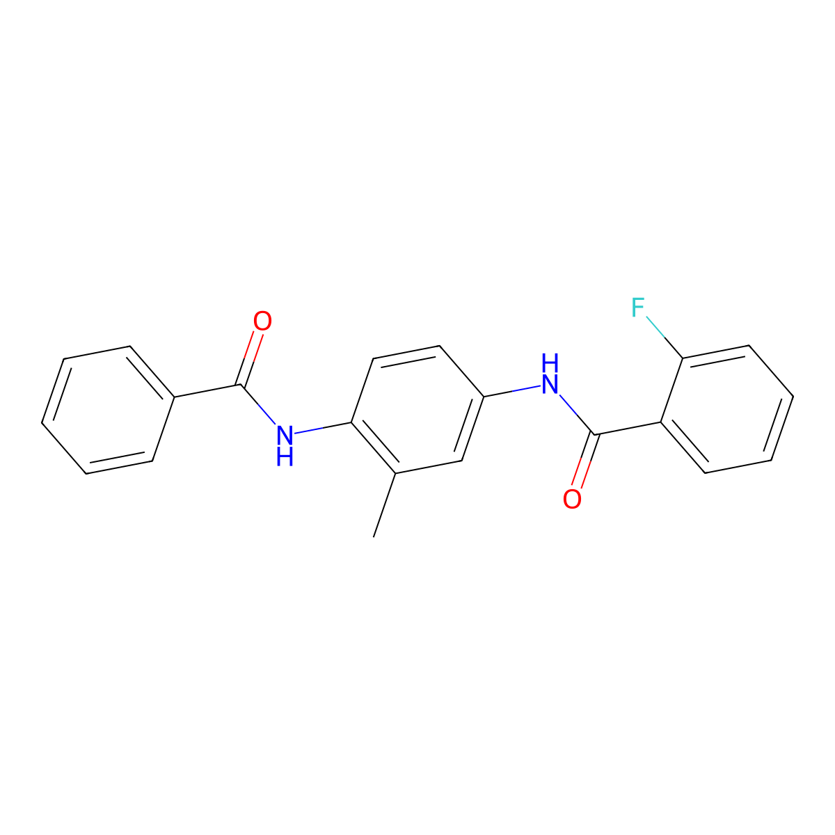 N-(4-benzamido-3-methylphenyl)-2-fluorobenzamide molecular structure, CAS 329196-96-5