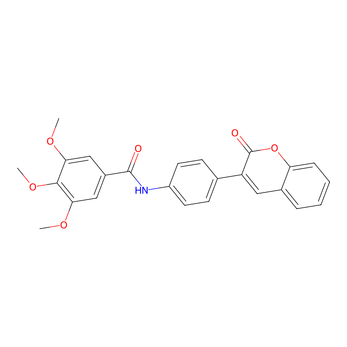 3,4,5-trimethoxy-N-[4-(2-oxochromen-3-yl)phenyl]benzamide molecular structure, CAS 329197-81-1