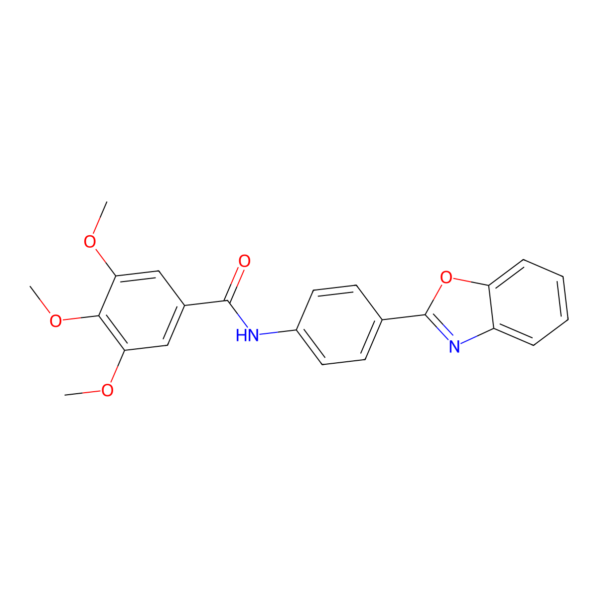 N-[4-(1,3-benzoxazol-2-yl)phenyl]-3,4,5-trimethoxybenzamide molecular structure, CAS 329197-84-4