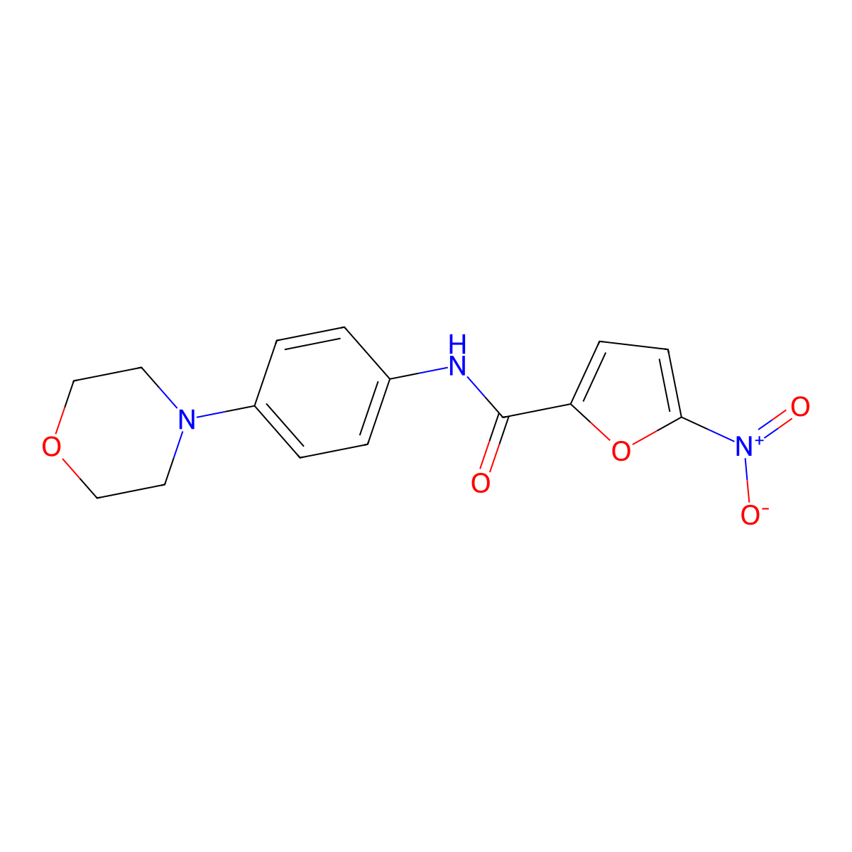 N-(4-morpholin-4-ylphenyl)-5-nitrofuran-2-carboxamide molecular structure, CAS 329198-86-9