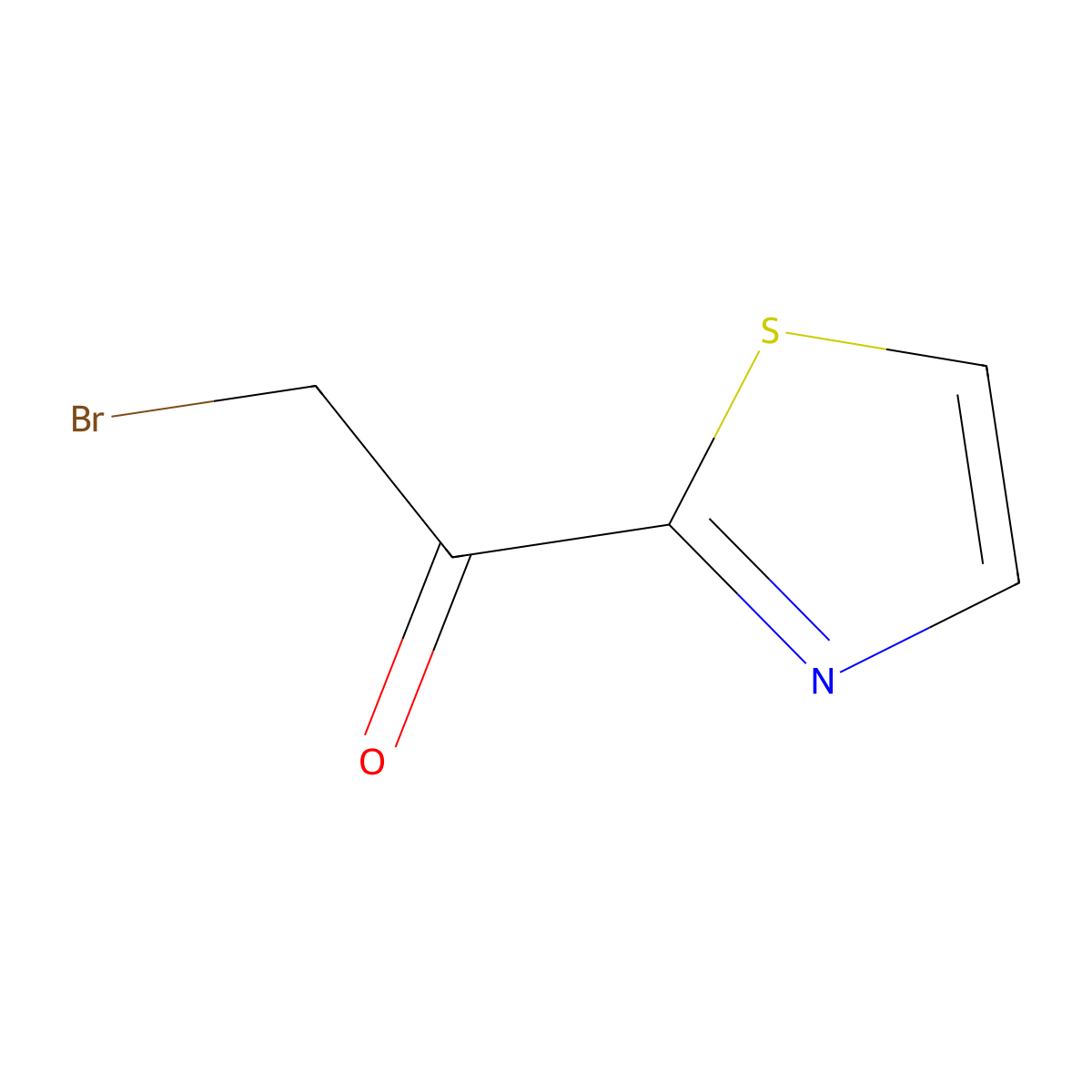 2-Bromo-1-(1,3-thiazol-2-yl)ethan-1-one molecular structure, CAS 3292-77-1