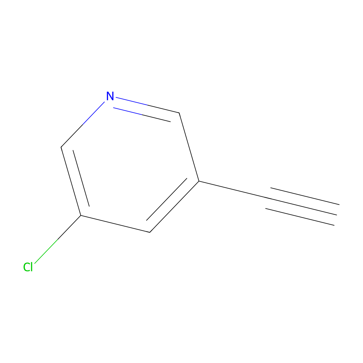 3-Chloro-5-ethynylpyridine molecular structure, CAS 329202-22-4