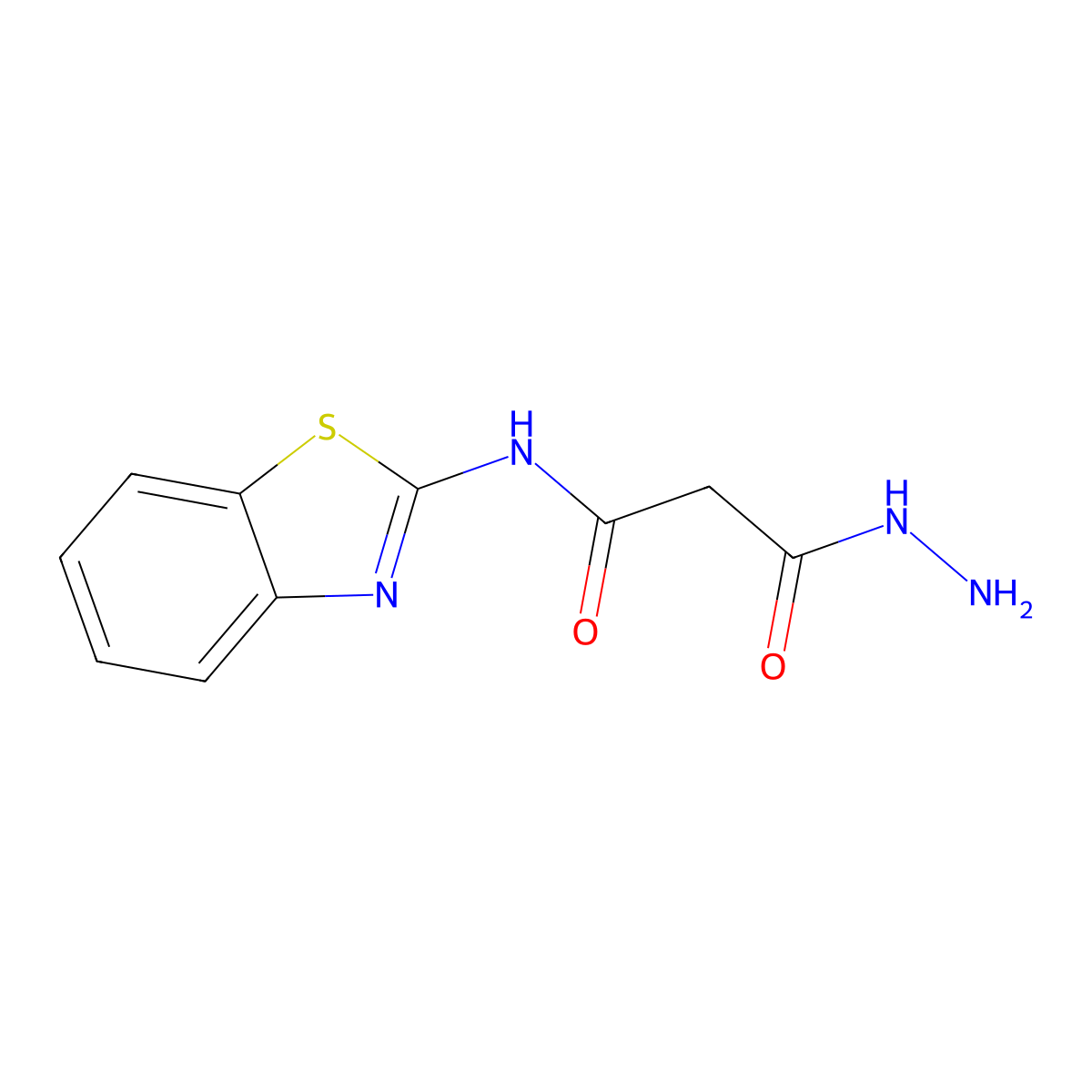 N-(benzo[d]thiazol-2-yl)-3-hydrazinyl-3-oxopropanamide molecular structure, CAS 329202-45-1
