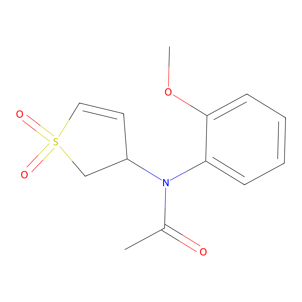 N-(1,1-dioxido-2,3-dihydrothiophen-3-yl)-N-(2-methoxyphenyl)acetamide molecular structure, CAS 329202-71-3