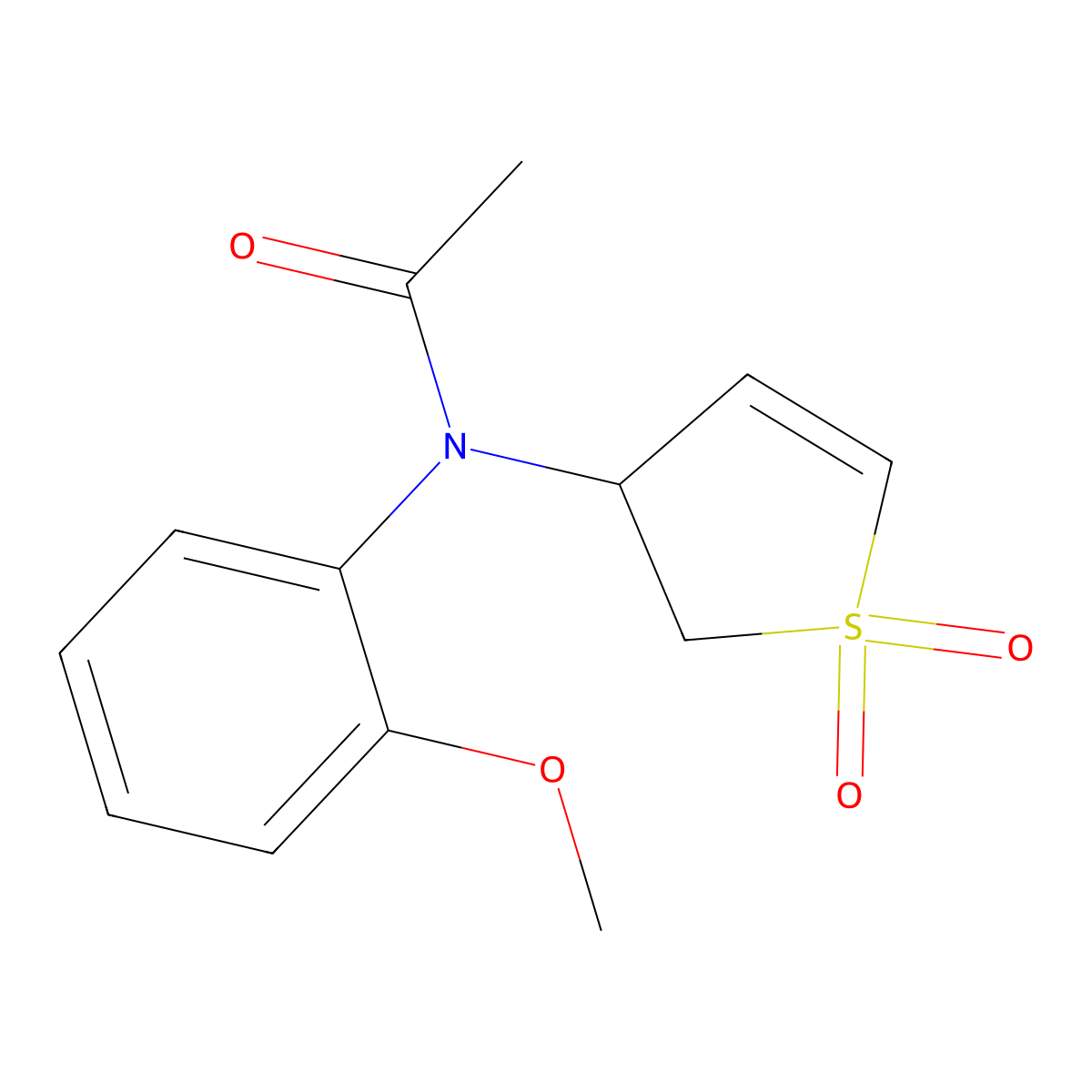 N-(1,1-dioxido-2,3-dihydrothiophen-3-yl)-N-(2-methoxyphenyl)acetamide molecular structure, CAS 329202-71-3