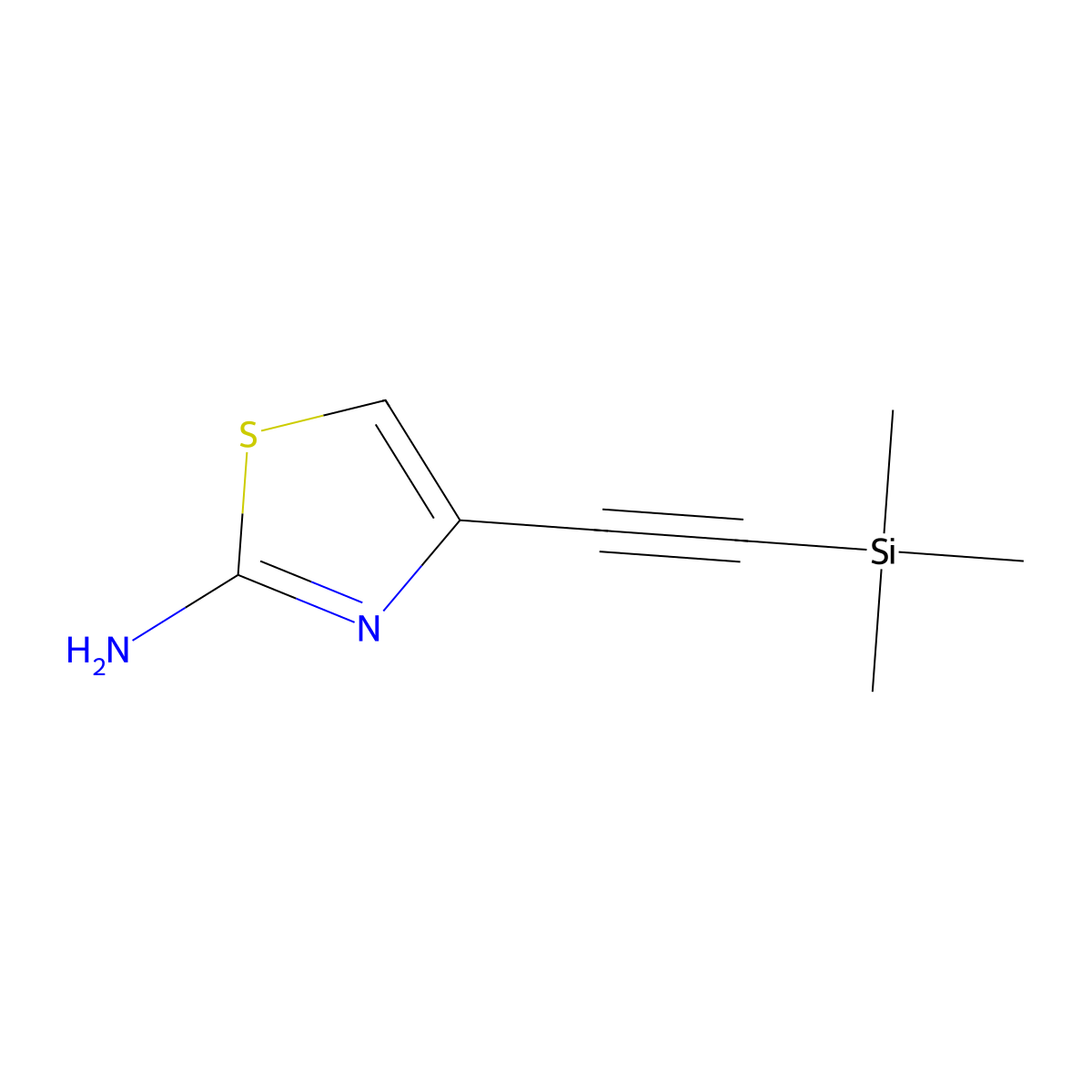 4-((Trimethylsilyl)ethynyl)thiazol-2-amine molecular structure, CAS 329203-88-5
