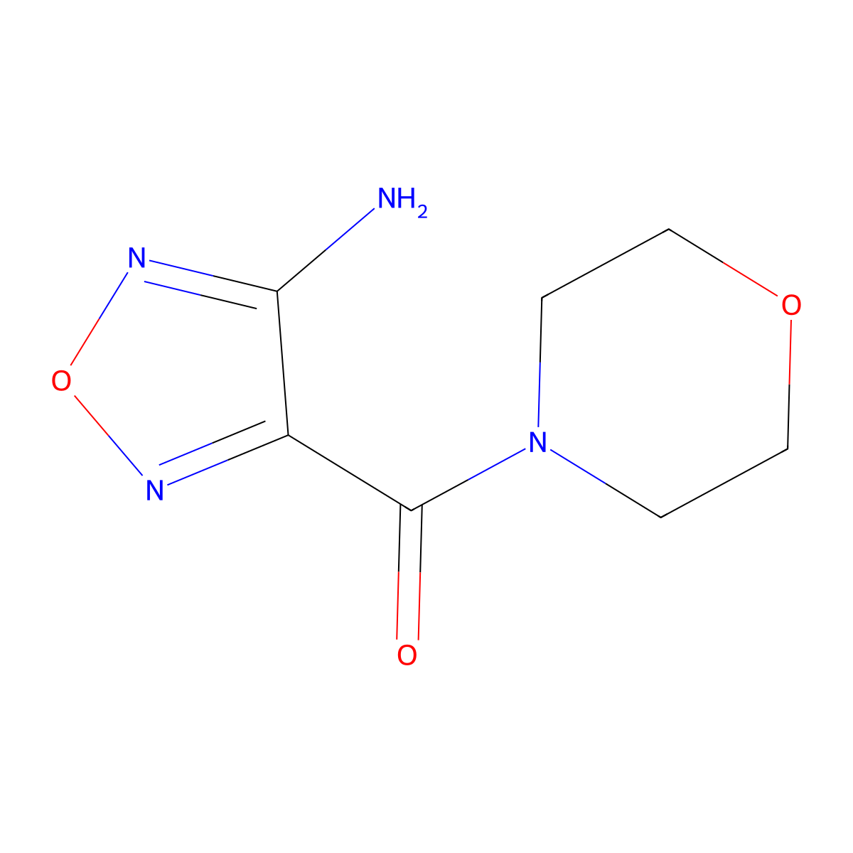 4-(Morpholine-4-carbonyl)-1,2,5-oxadiazol-3-amine molecular structure, CAS 329206-54-4