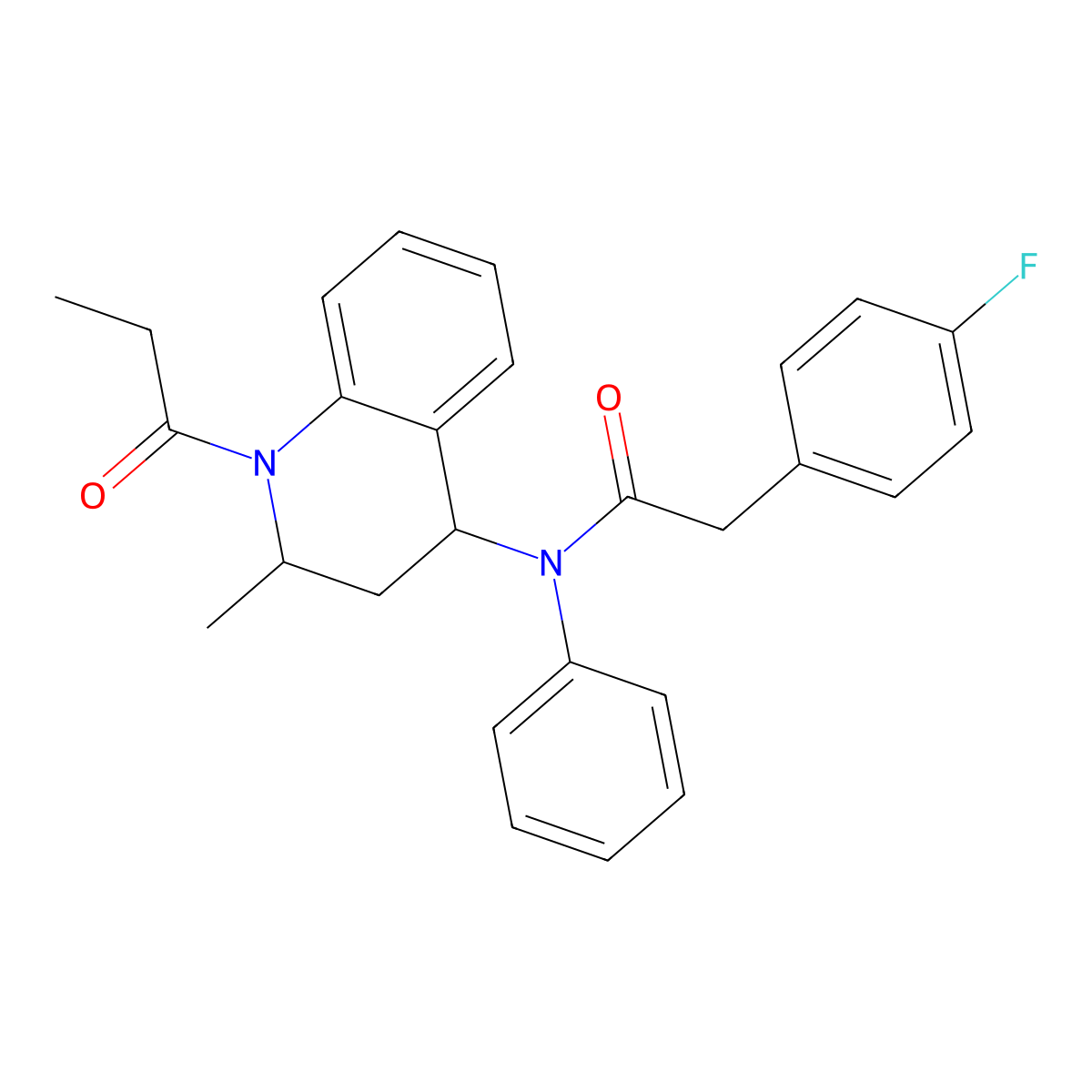 2-(4-fluorophenyl)-N-(2-methyl-1-propionyl-1,2,3,4-tetrahydroquinolin-4-yl)-N-phenylacetamide molecular structure, CAS 329207-05-8