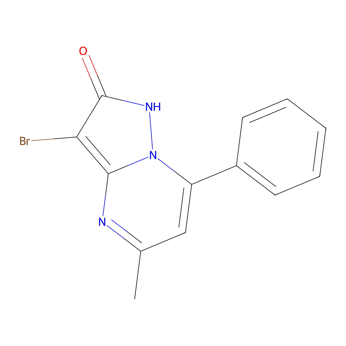 3-Bromo-5-methyl-7-phenylpyrazolo[1,5-a]pyrimidin-2(1H)-one molecular structure, CAS 329207-49-0