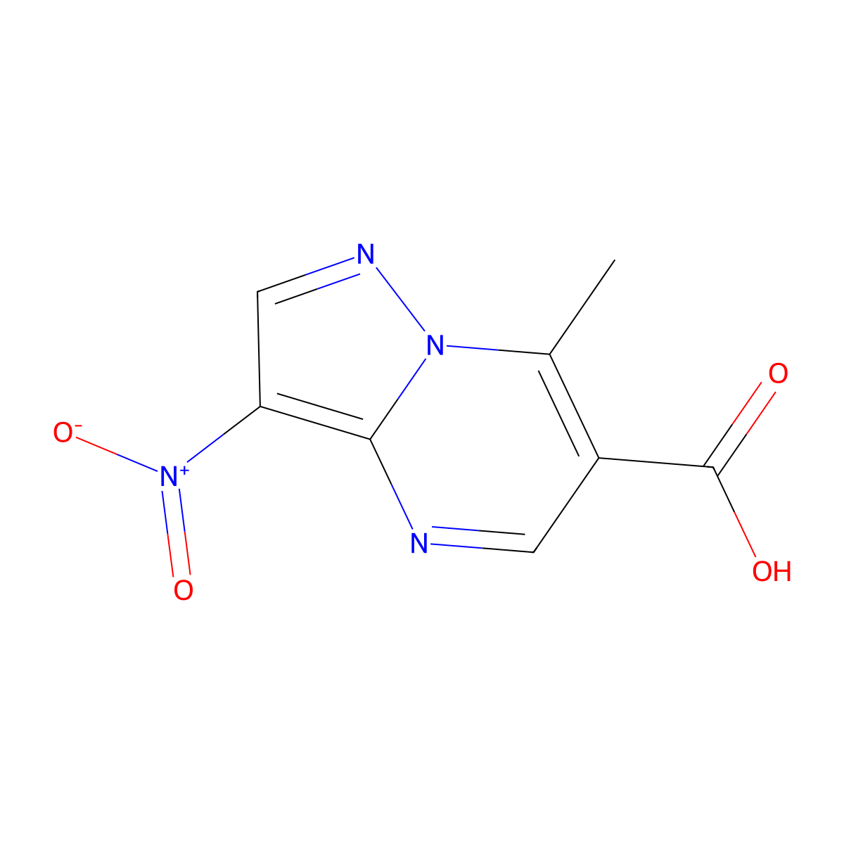 7-Methyl-3-nitropyrazolo[1,5-a]pyrimidine-6-carboxylic acid molecular structure, CAS 329207-52-5