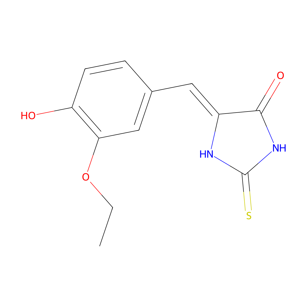 5-(3-Ethoxy-4-hydroxybenzylidene)-2-thioxoimidazolidin-4-one molecular structure, CAS 329207-64-9