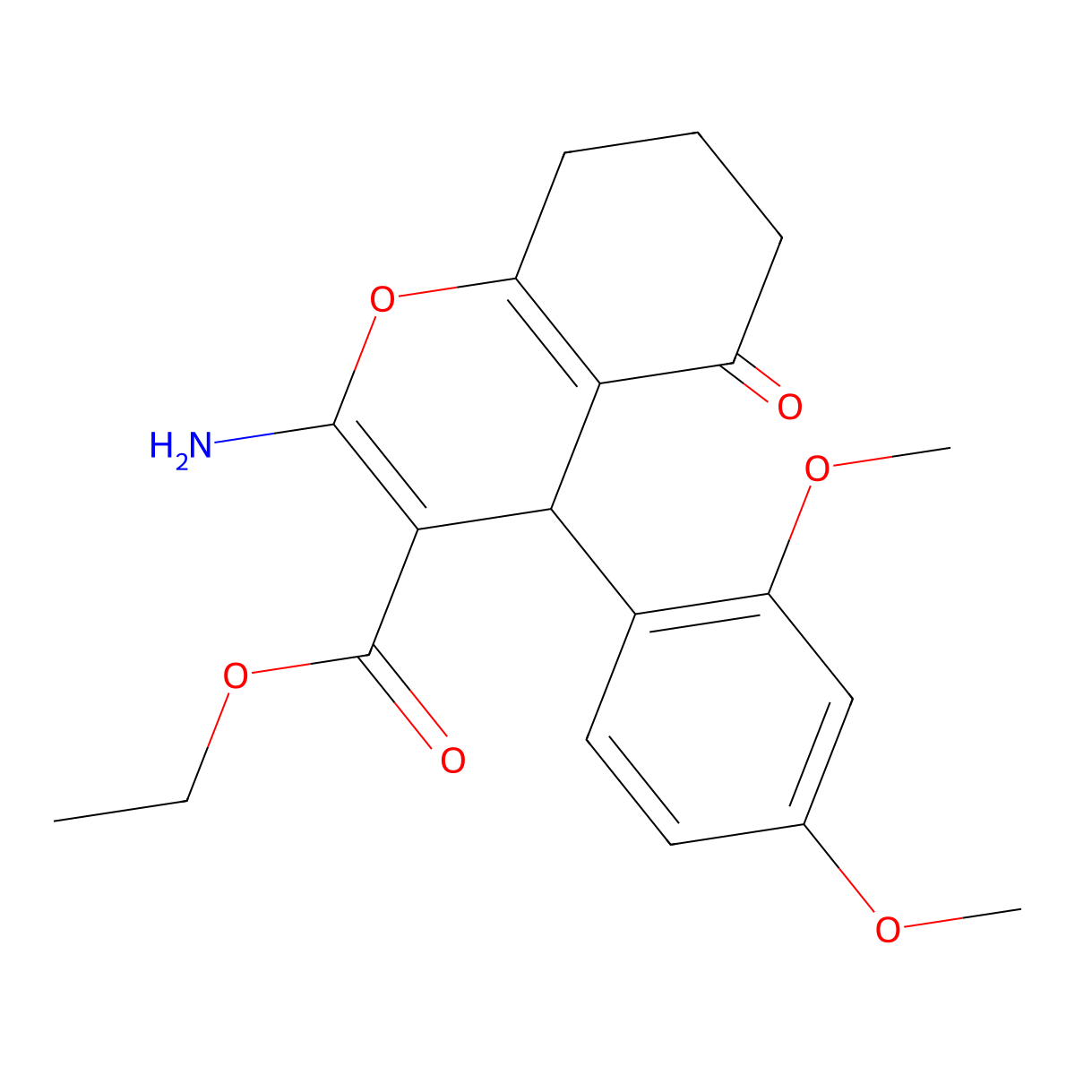 ethyl 2-amino-4-(2,4-dimethoxyphenyl)-5-oxo-5,6,7,8-tetrahydro-4H-chromene-3-carboxylate molecular structure, CAS 329208-07-3