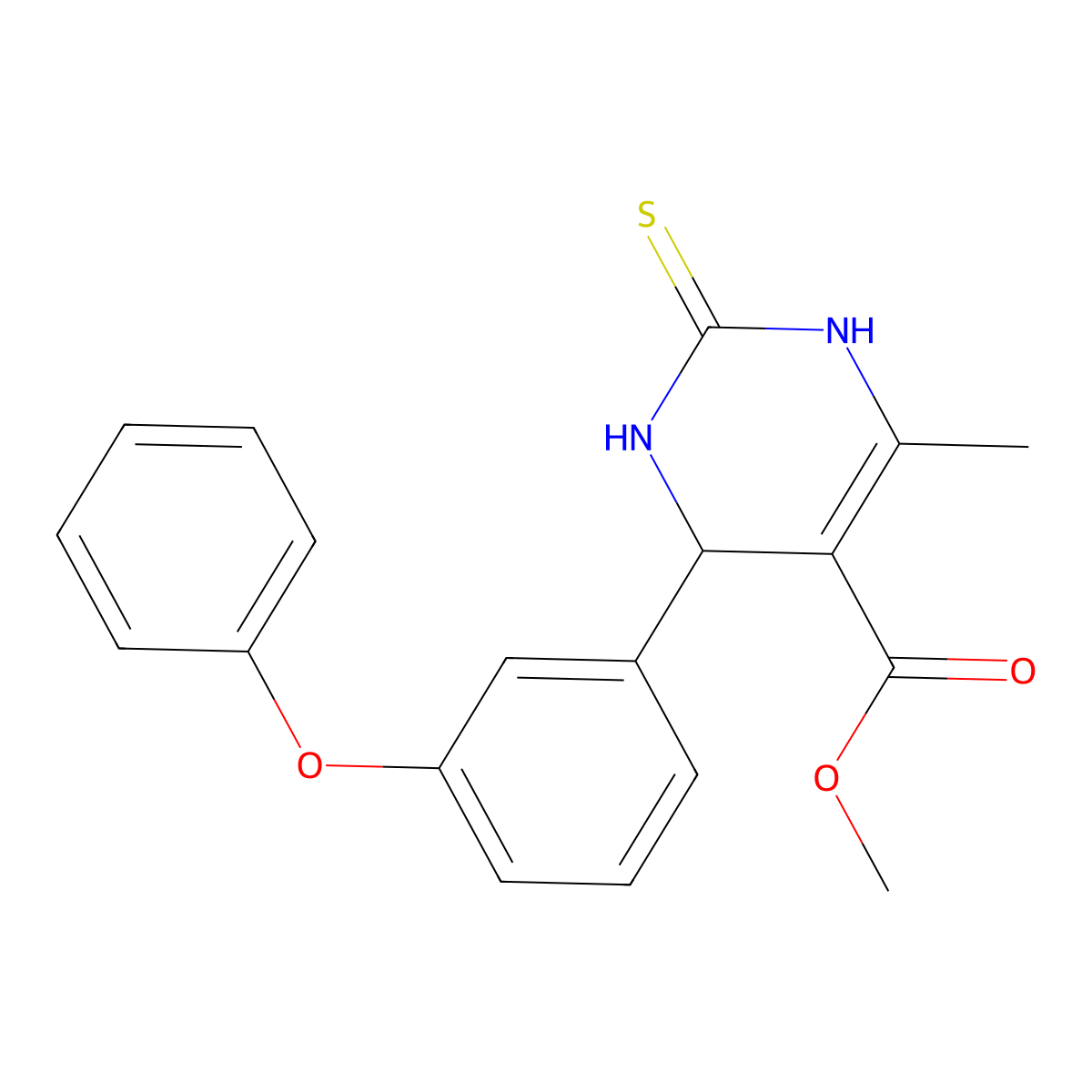 Methyl 6-methyl-2-(3-phenoxyphenyl)-4-thioxo-2H,3H,5H-3,5-diazinecarboxylate molecular structure, CAS 329208-13-1