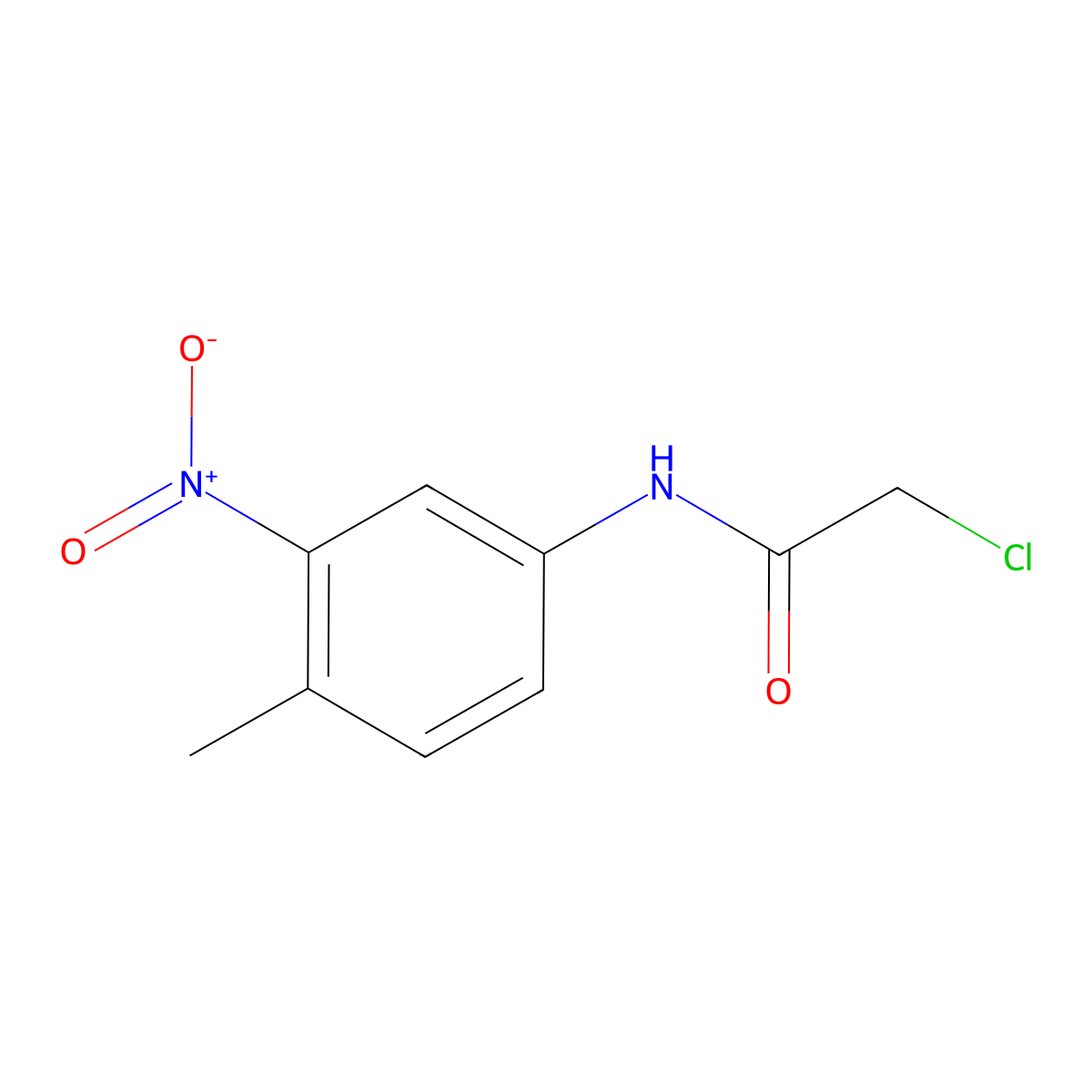 2-chloro-N-(4-methyl-3-nitrophenyl)acetamide molecular structure, CAS 329208-82-4