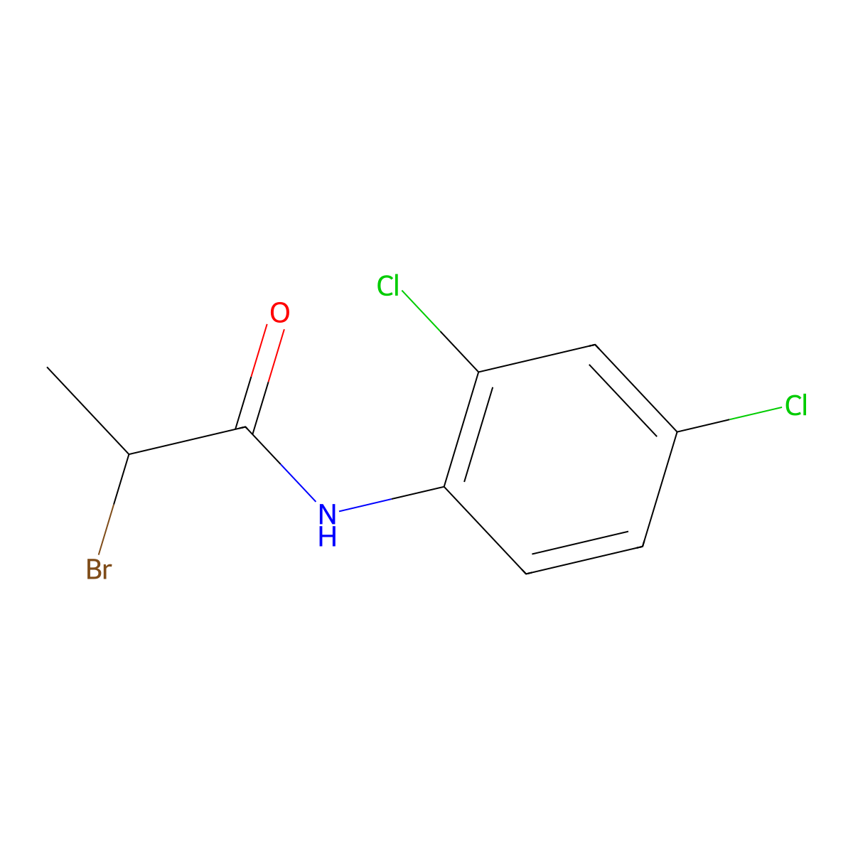 2-bromo-N-(2,4-dichlorophenyl)propanamide molecular structure, CAS 329208-84-6