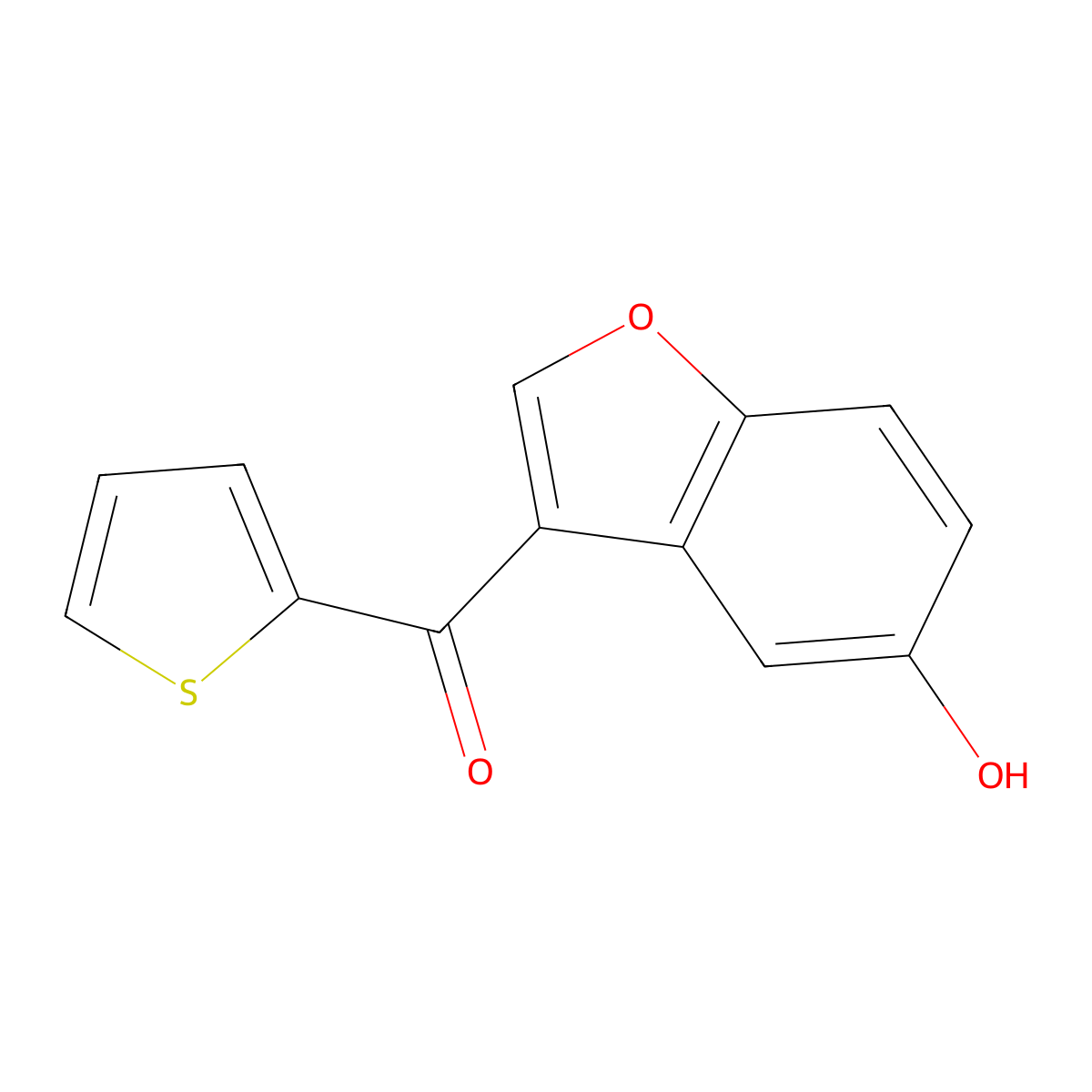 (5-Hydroxybenzofuran-3-yl)(thiophen-2-yl)methanone molecular structure, CAS 329209-30-5