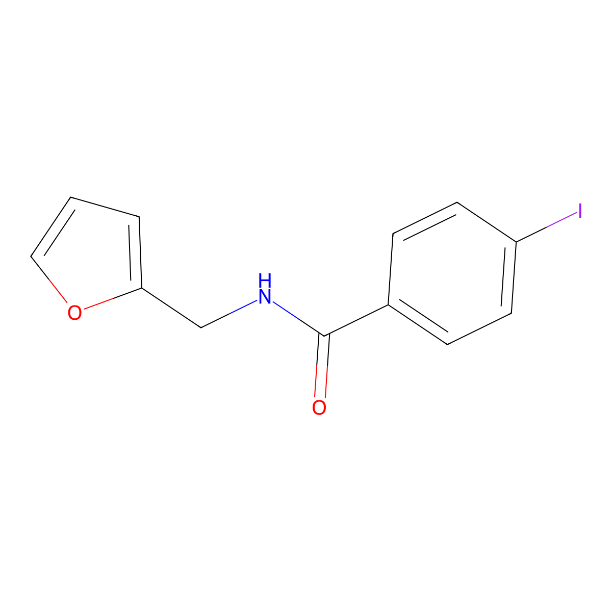 N-(furan-2-ylmethyl)-4-iodobenzamide molecular structure, CAS 329209-85-0