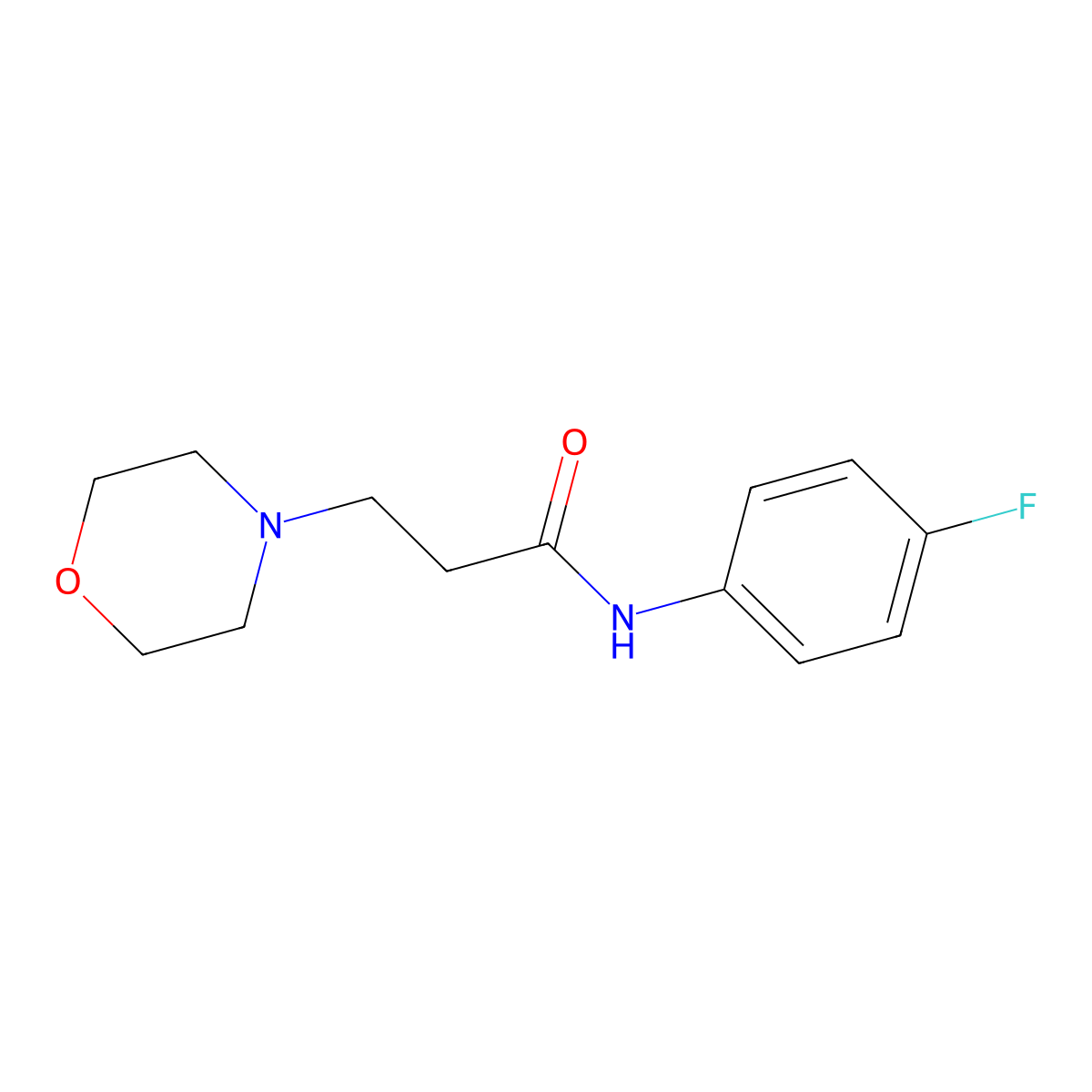 N-(4-fluorophenyl)-3-morpholin-4-ylpropanamide molecular structure, CAS 329210-17-5