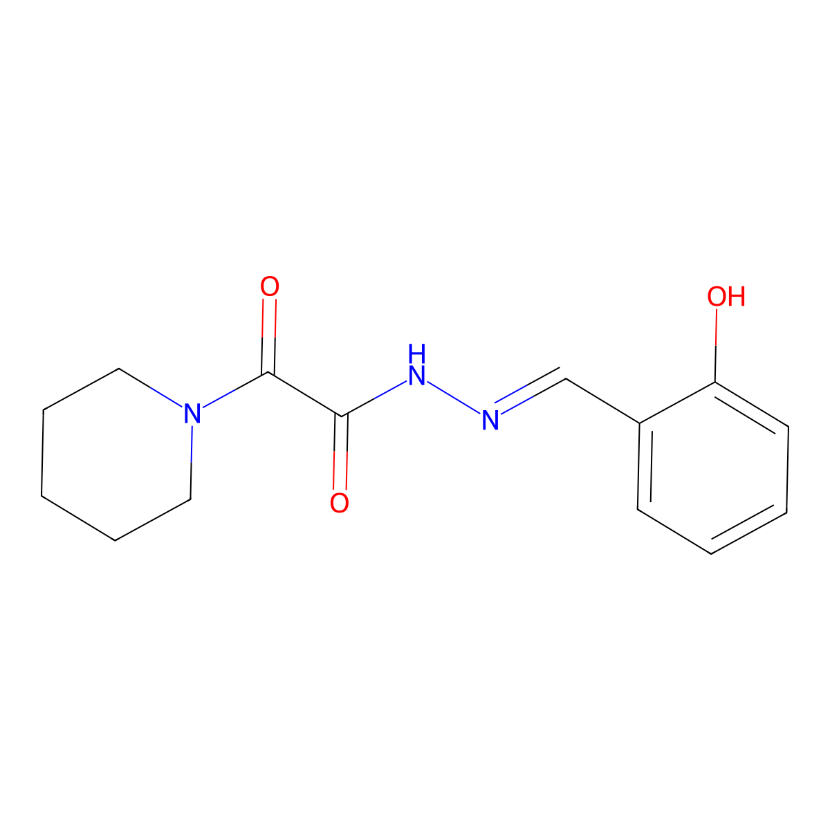 I+/--Oxo-1-piperidineacetic acid 2-[(2-hydroxyphenyl)methylene]hydrazide molecular structure, CAS 329210-72-2
