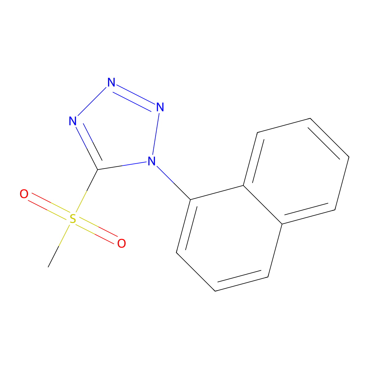 5-methanesulfonyl-1-(naphthalen-1-yl)-1H-1,2,3,4-tetrazole molecular structure, CAS 329211-16-7