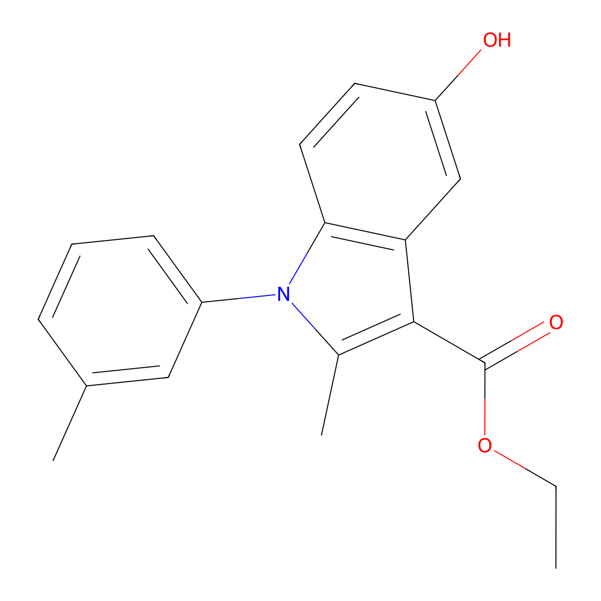 Ethyl 5-hydroxy-2-methyl-1-(3-methylphenyl)indole-3-carboxylate molecular structure, CAS 329211-79-2