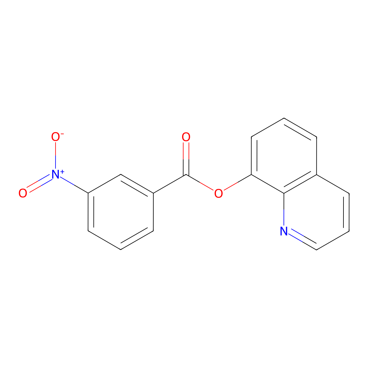 Quinolin-8-yl 3-nitrobenzoate molecular structure, CAS 329212-35-3